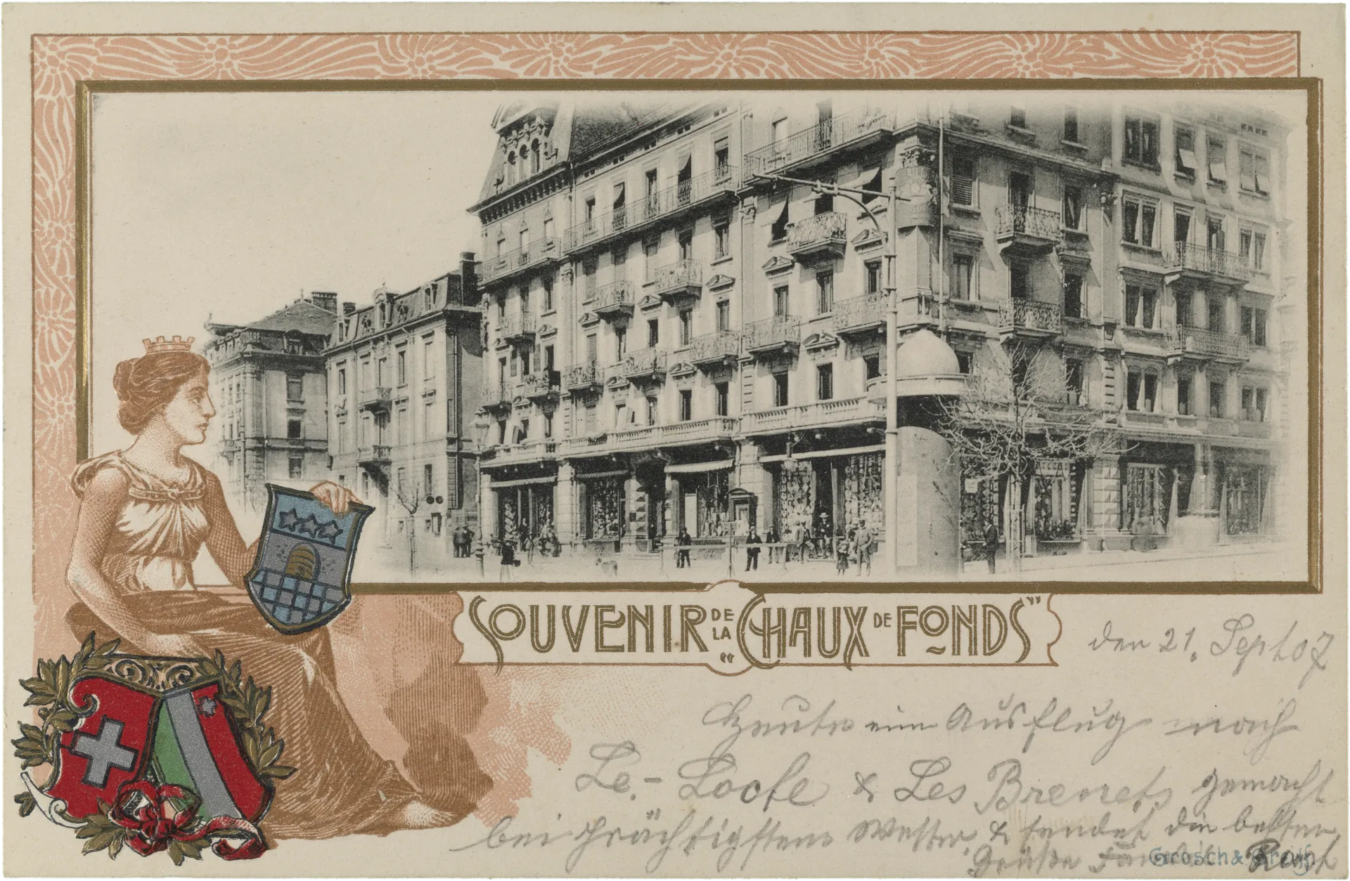 Souvenir de la Chaux-de-Fonds – Vorderseite