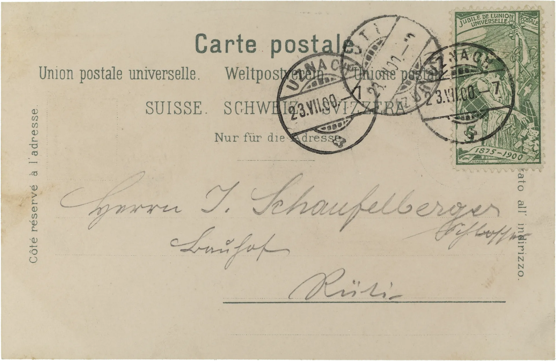 Gruss aus Uznach – Rückseite