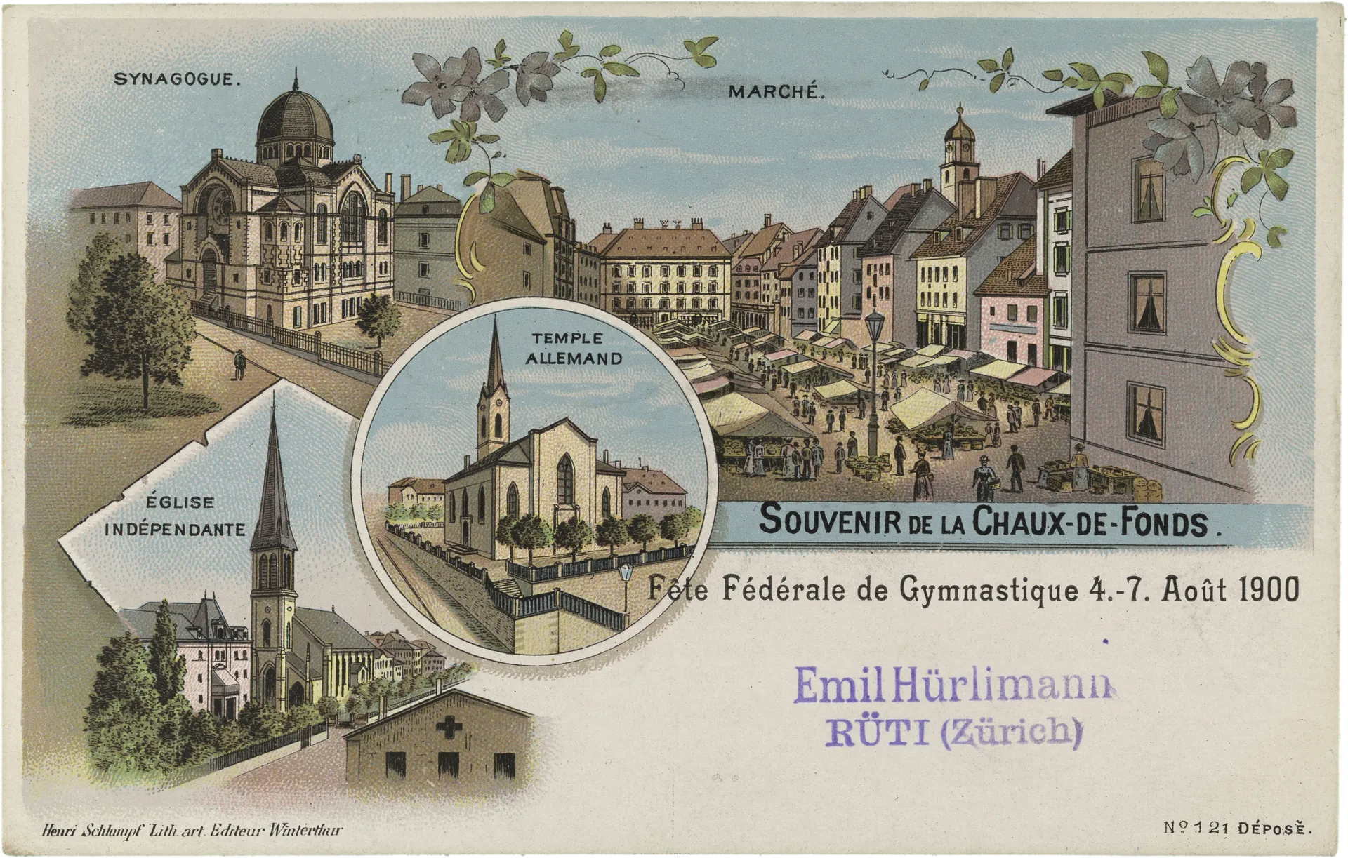 Souvenir de la Chaux-de-Fonds. – Vorderseite