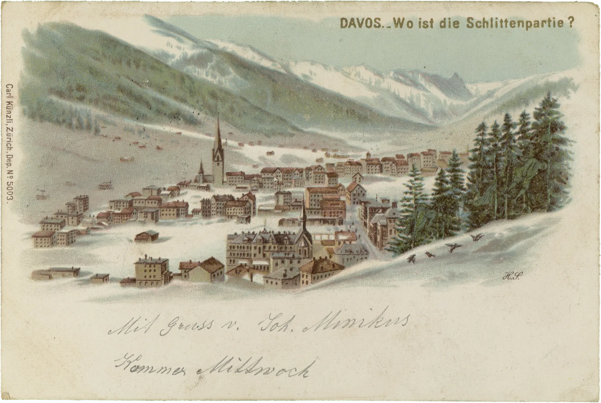 DAVOS. Wo ist die Schlittenpartie? – Vorderseite