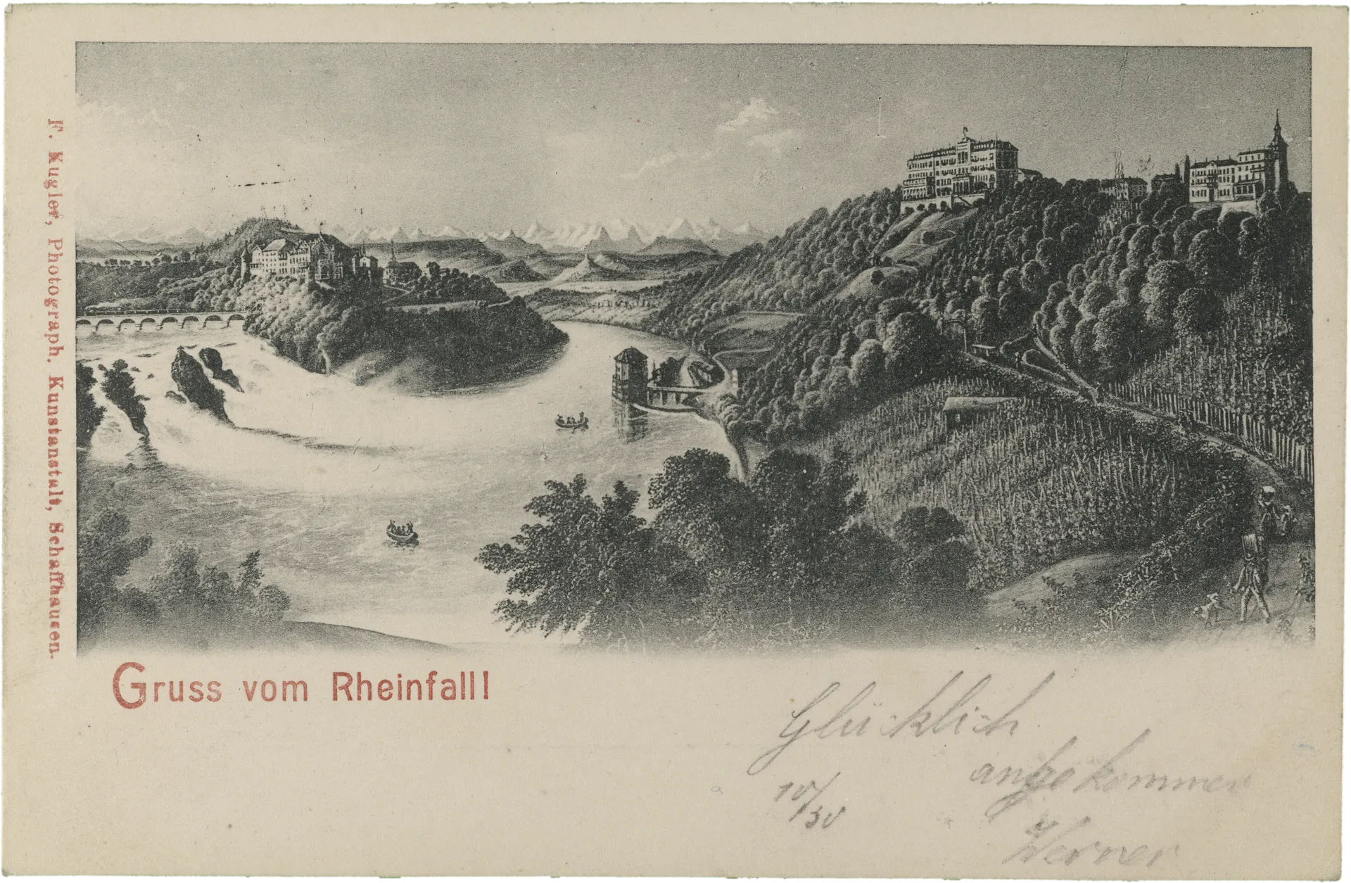 Gruss vom Rheinfalll – Vorderseite