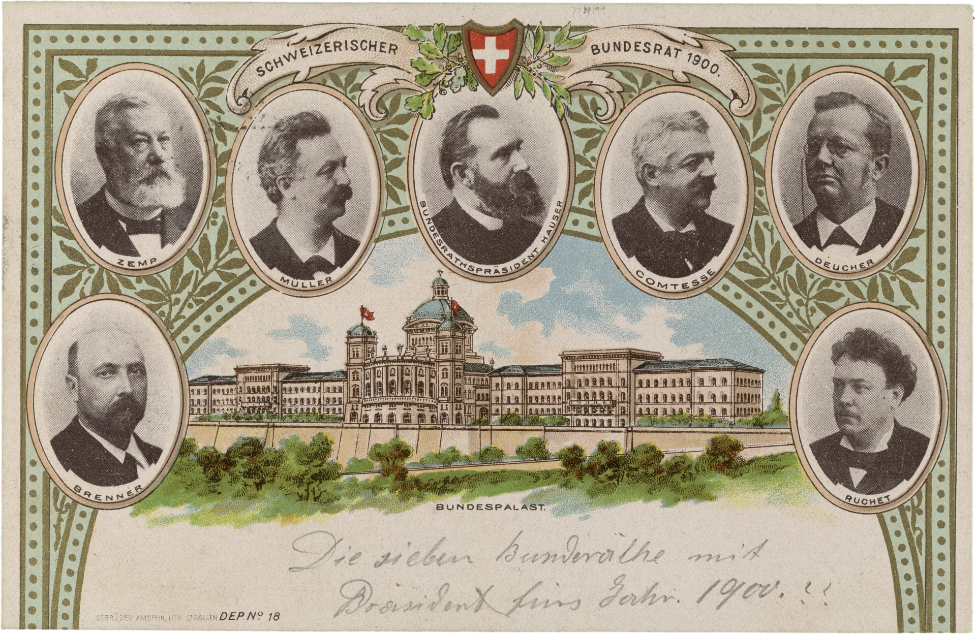 Schweizerischer Bundesrat 1900 – Vorderseite