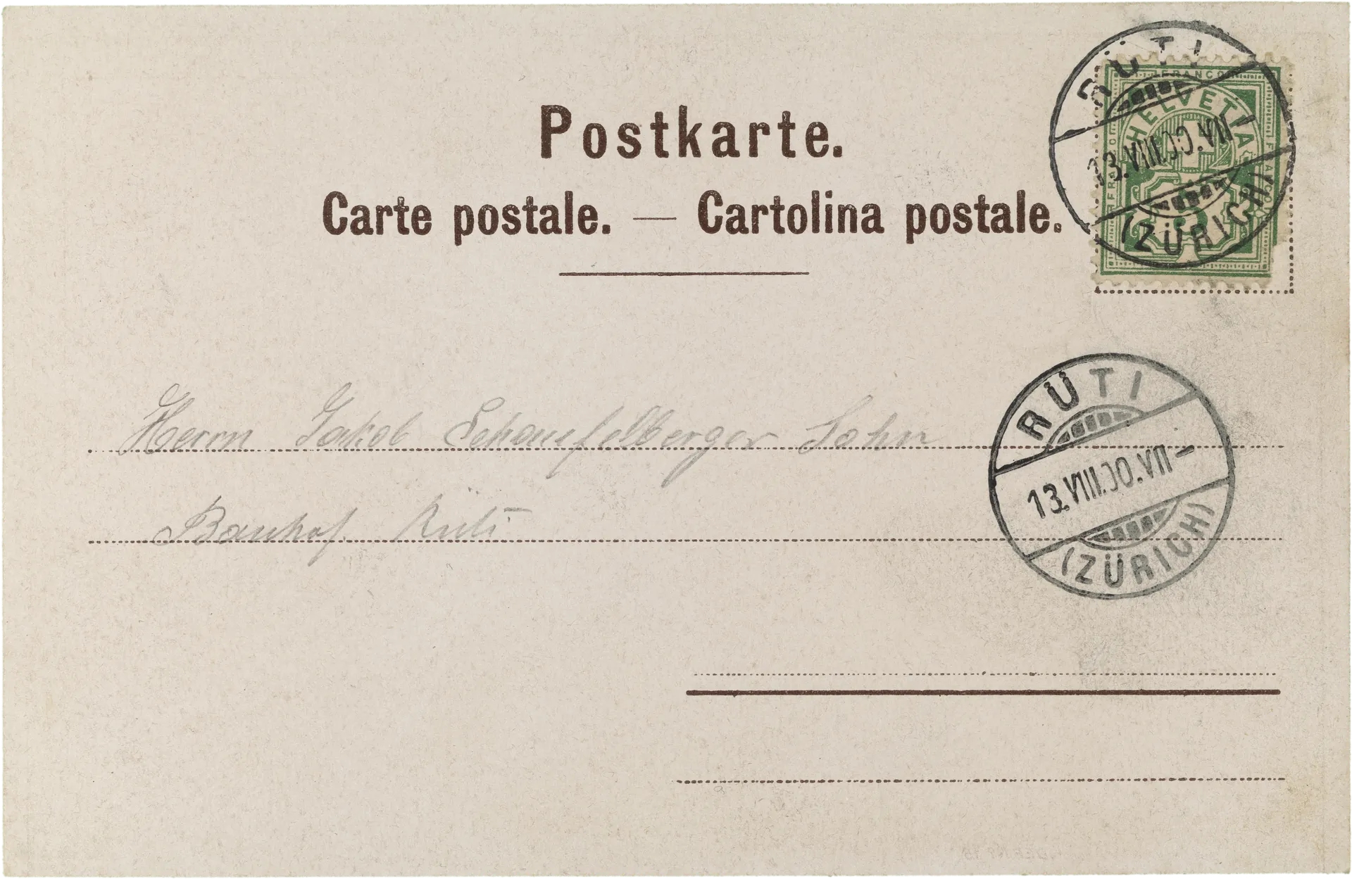 Schweizerischer Bundesrat 1900 – Rückseite