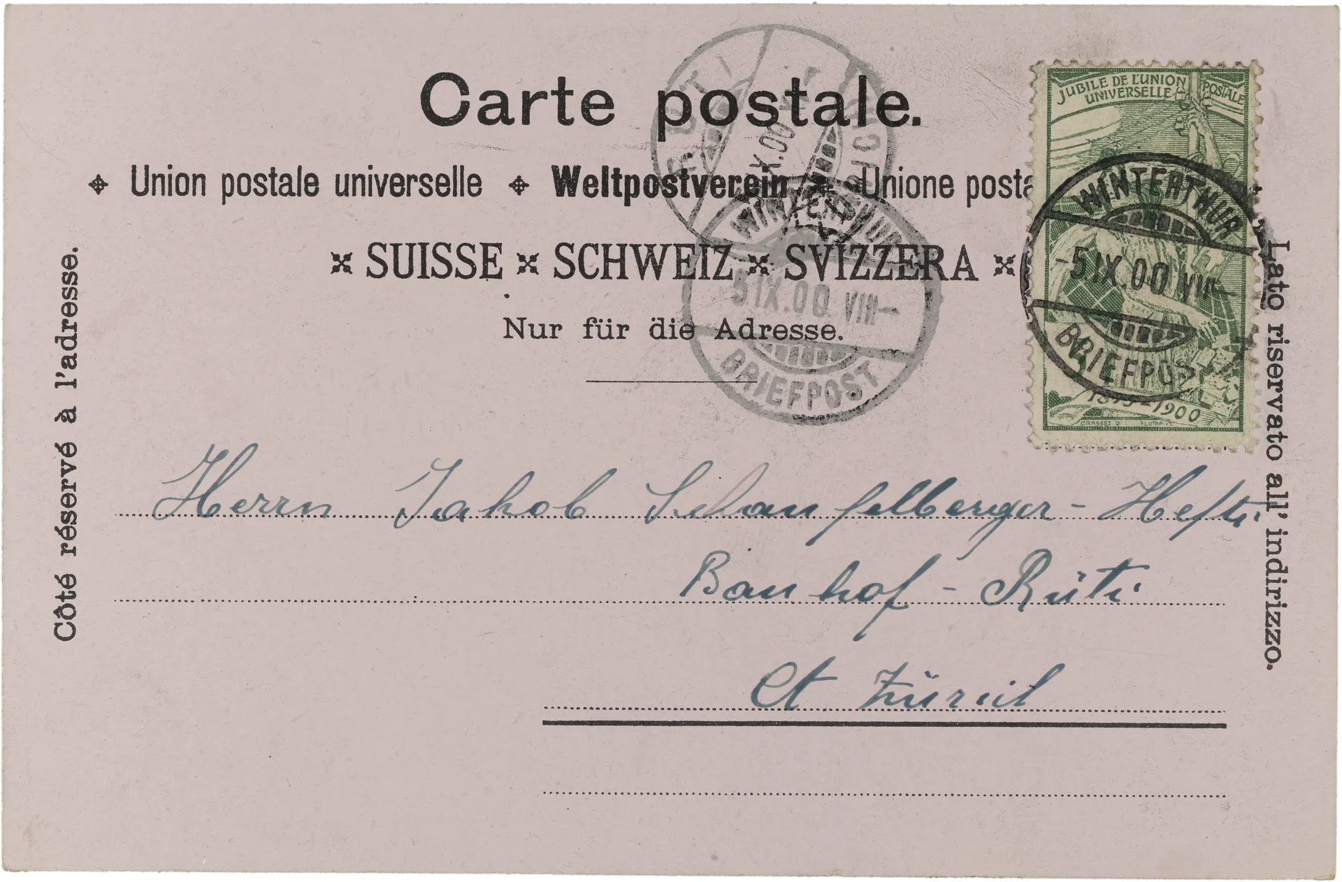 Gruss aus Winterthur – Rückseite