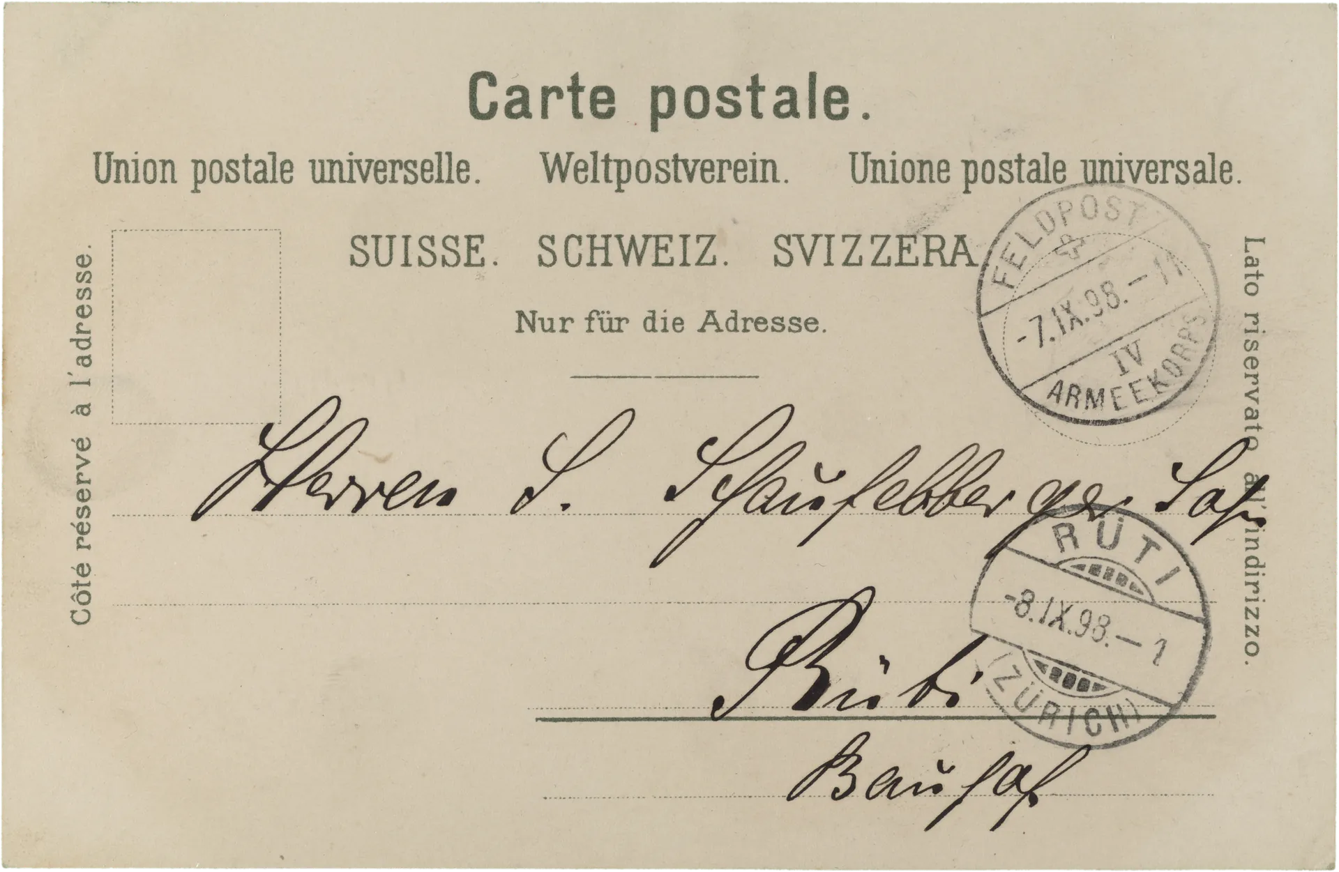 Soldatengruss – Rückseite