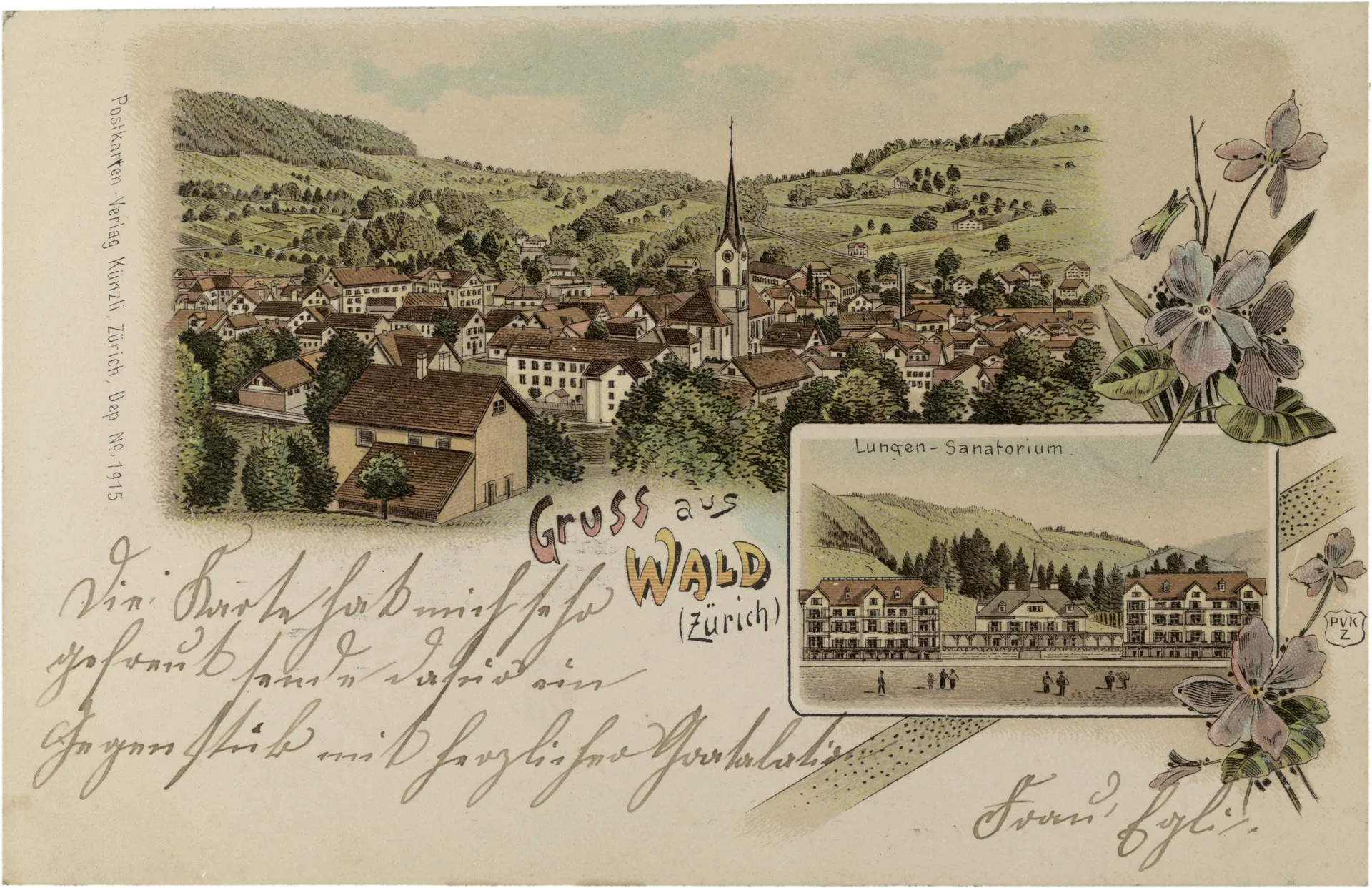 Gruss aus Wald (Zürich) – Vorderseite