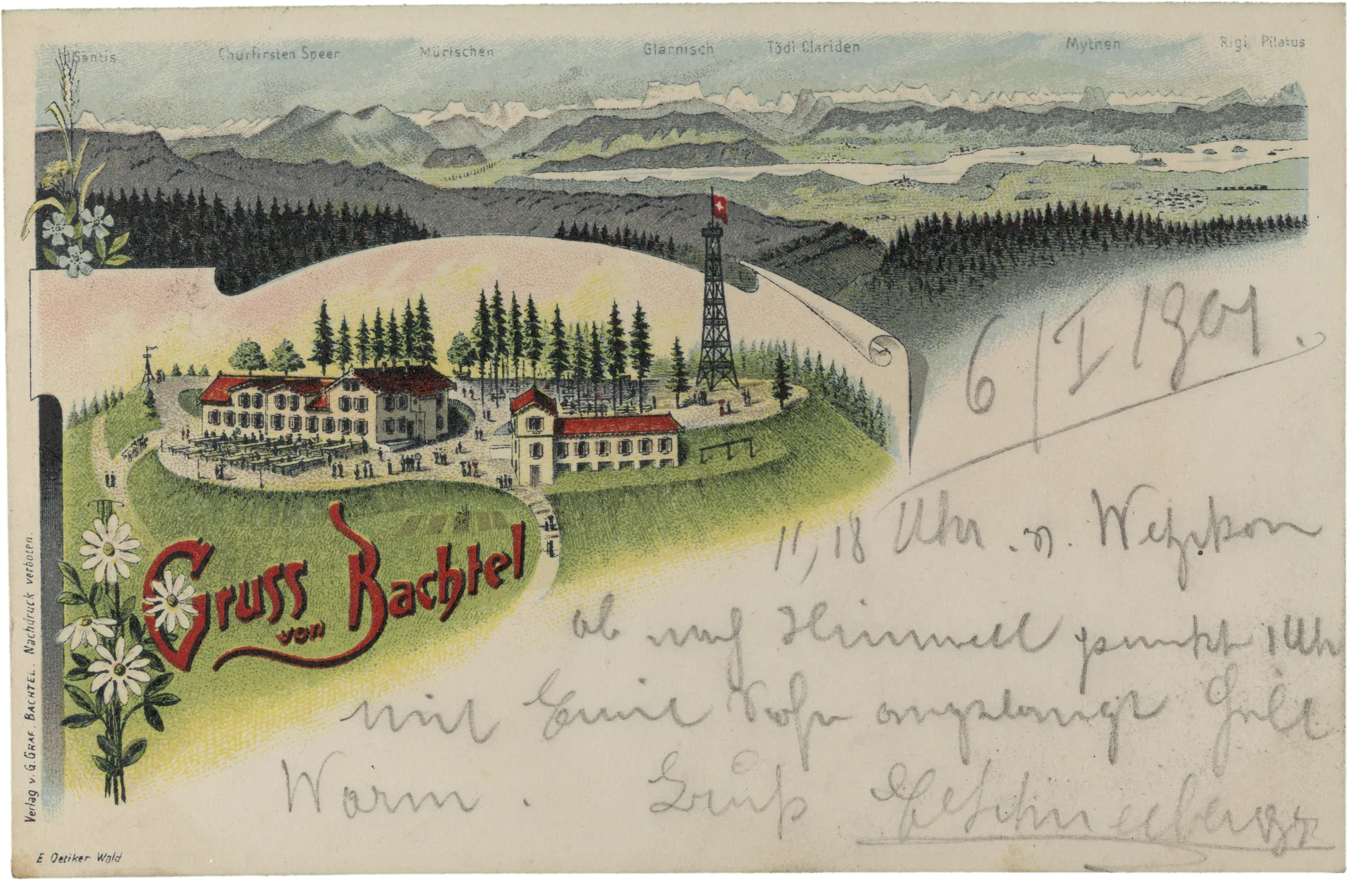 Gruss von Bachtel – Vorderseite