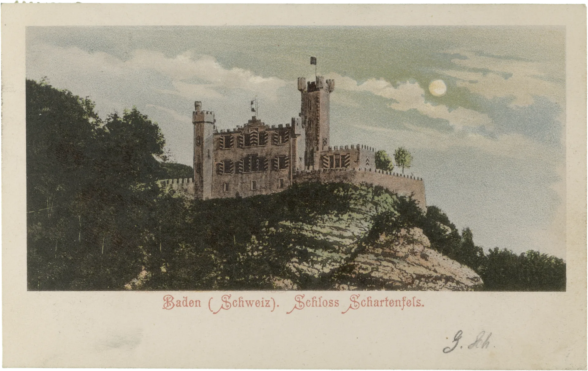 Baden (Schweiz). Schloss Schartenfeis. – Vorderseite