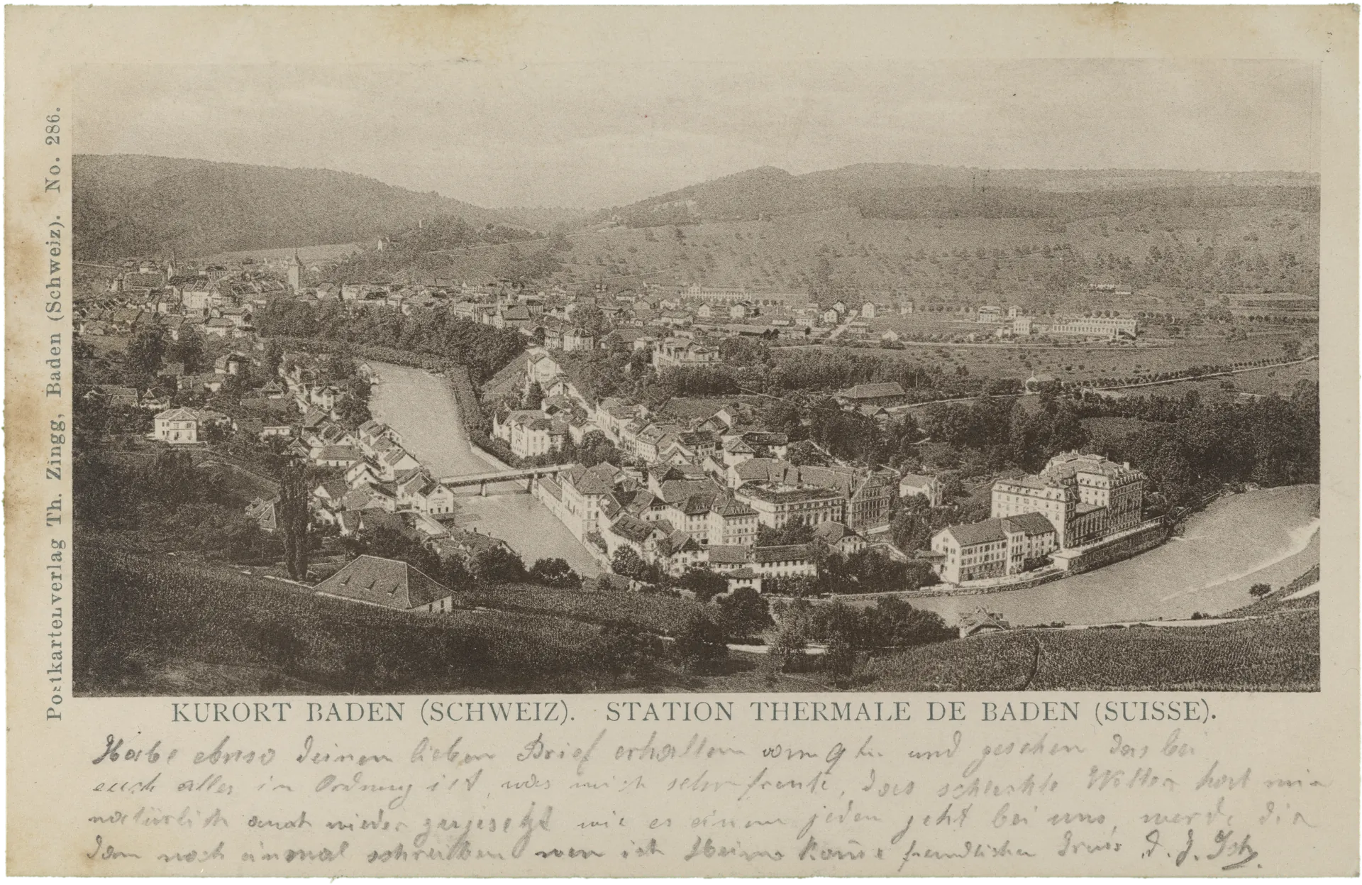 Kurort Baden (Schweiz). Station thermale de Baden (Suisse). – Vorderseite