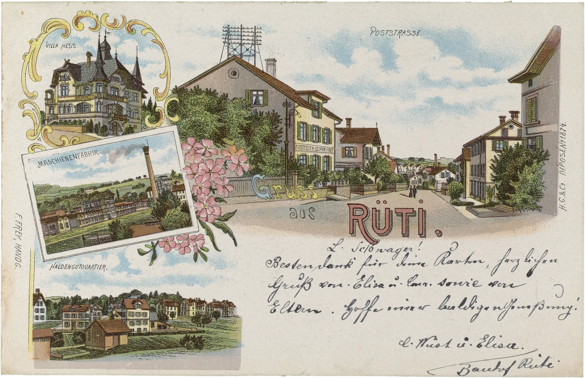 Gruss aus Rüti. – Vorderseite