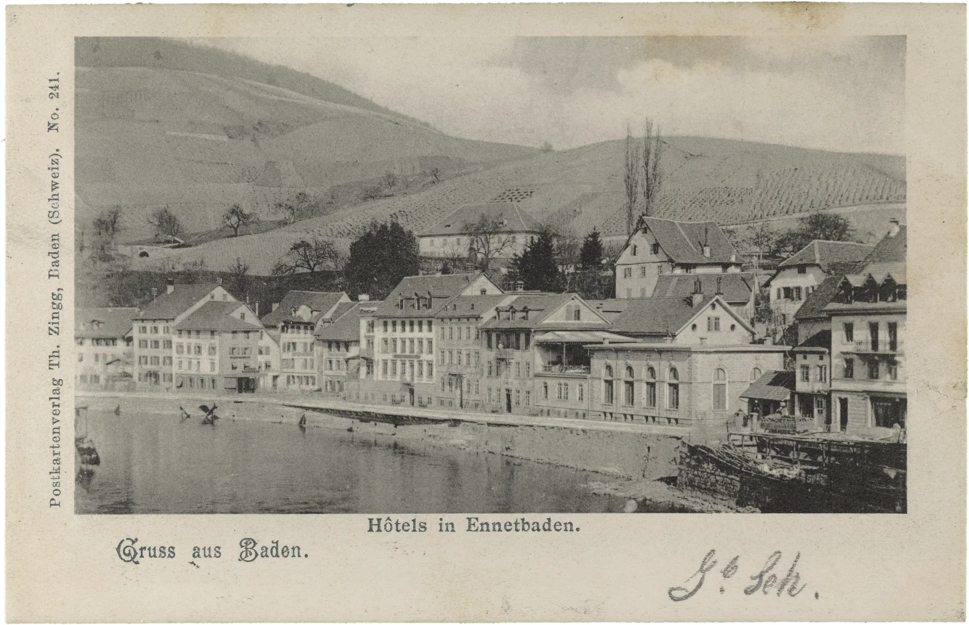 Gruss aus Baden. Hôtels in Ennetbaden. – Vorderseite
