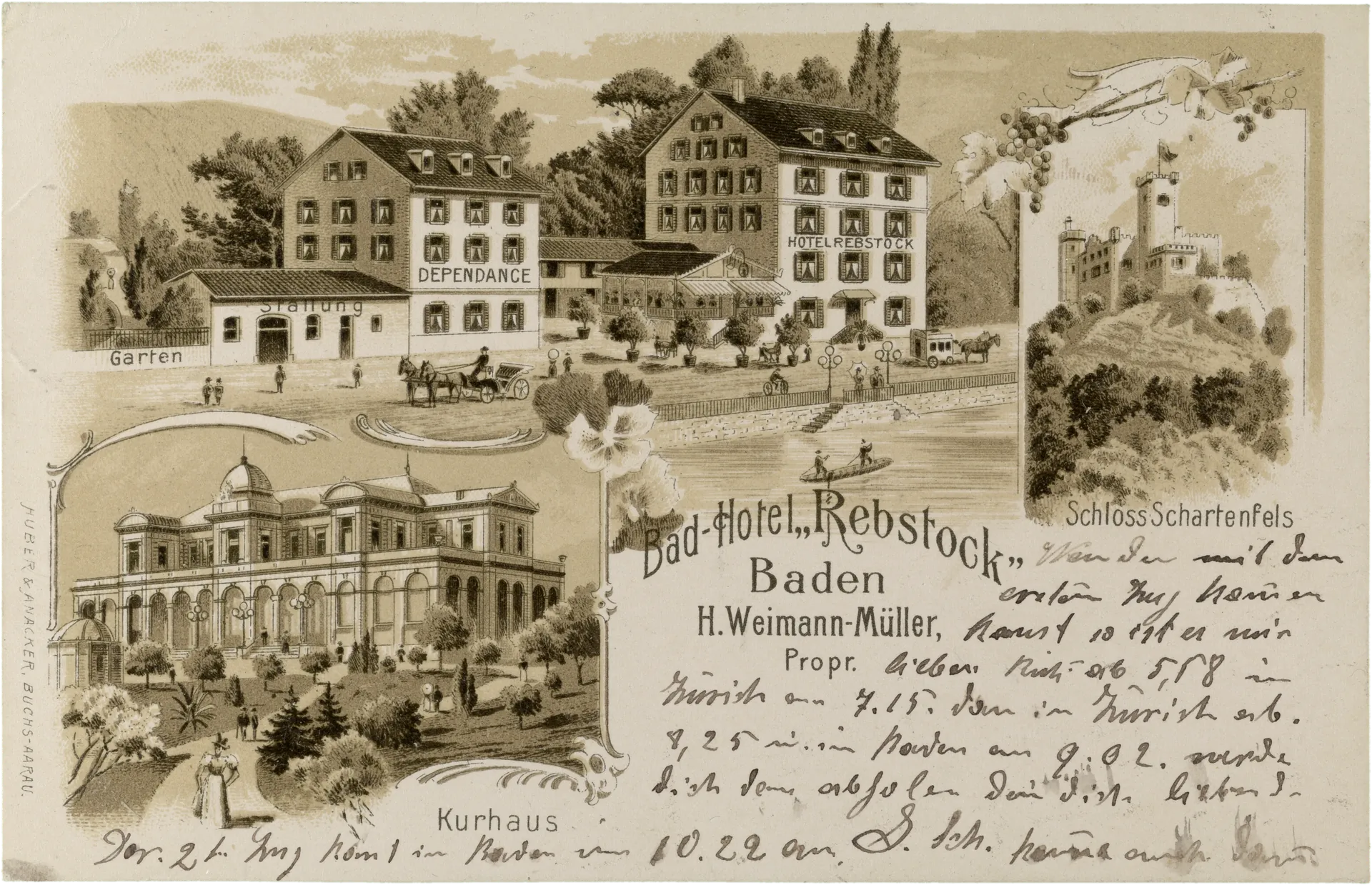 Bad-Hotel "Rebstock" BADEN H.WEIMANN-MÜLLER Propr. – Vorderseite