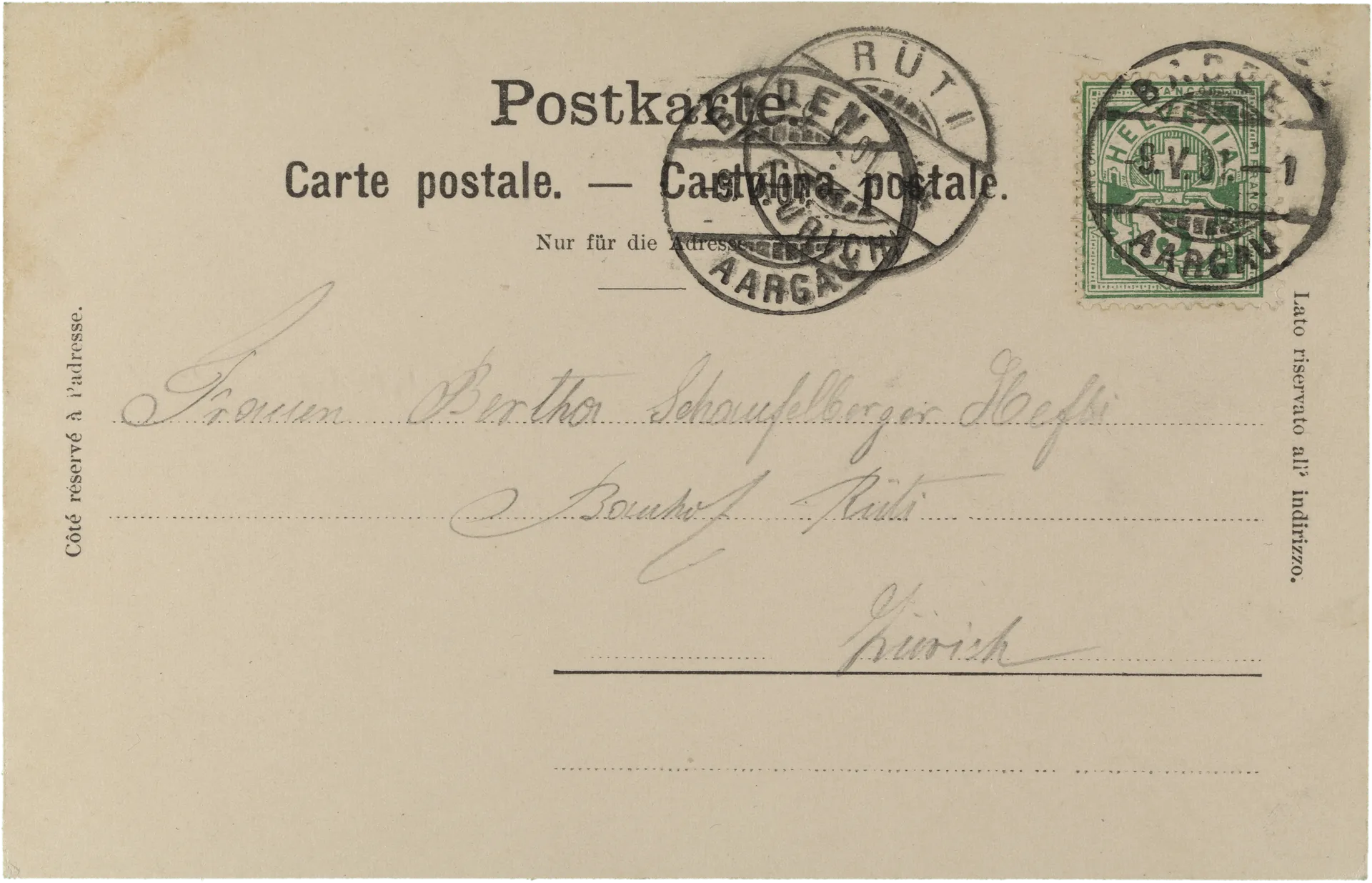 Gruss aus Wettingen – Rückseite