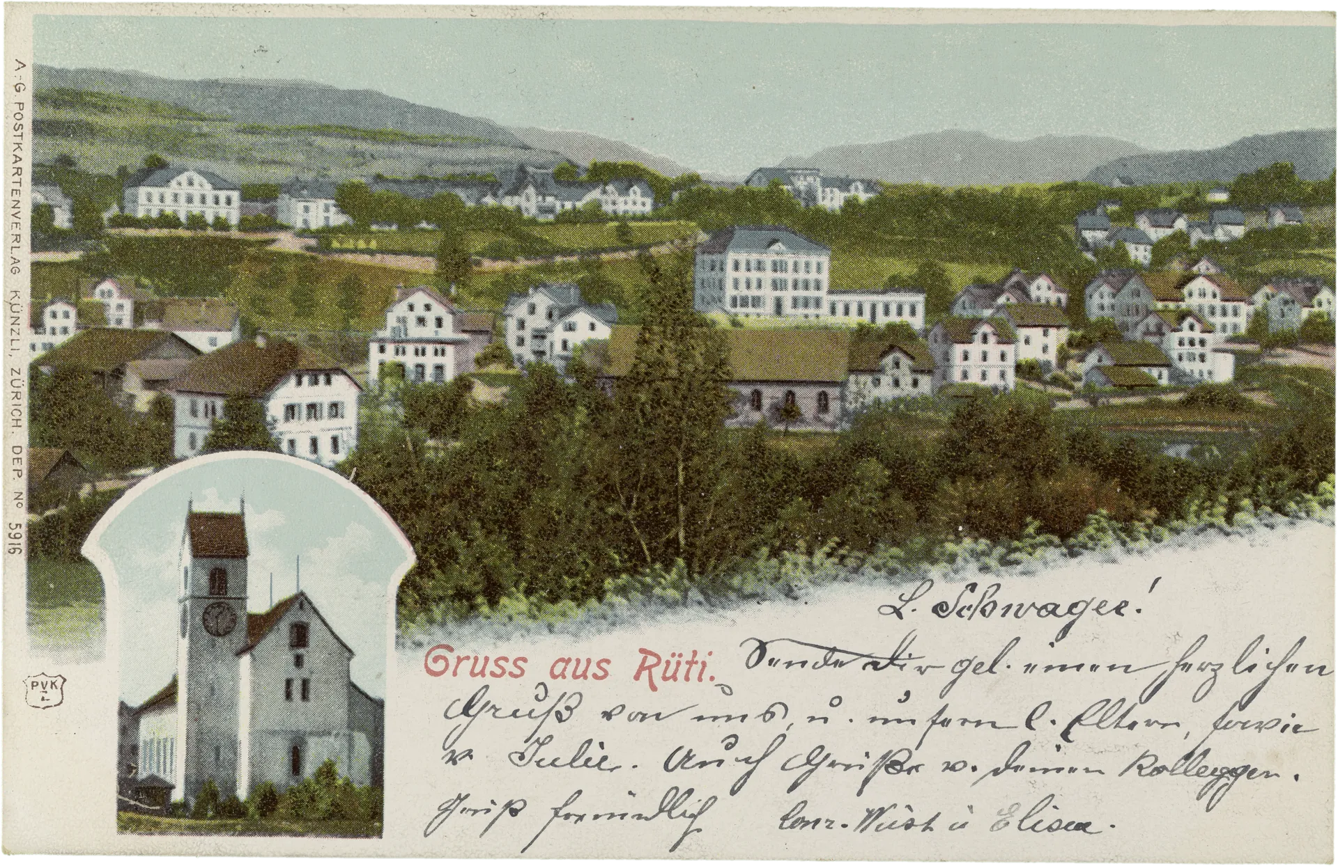 Gruss aus Rüti. – Vorderseite