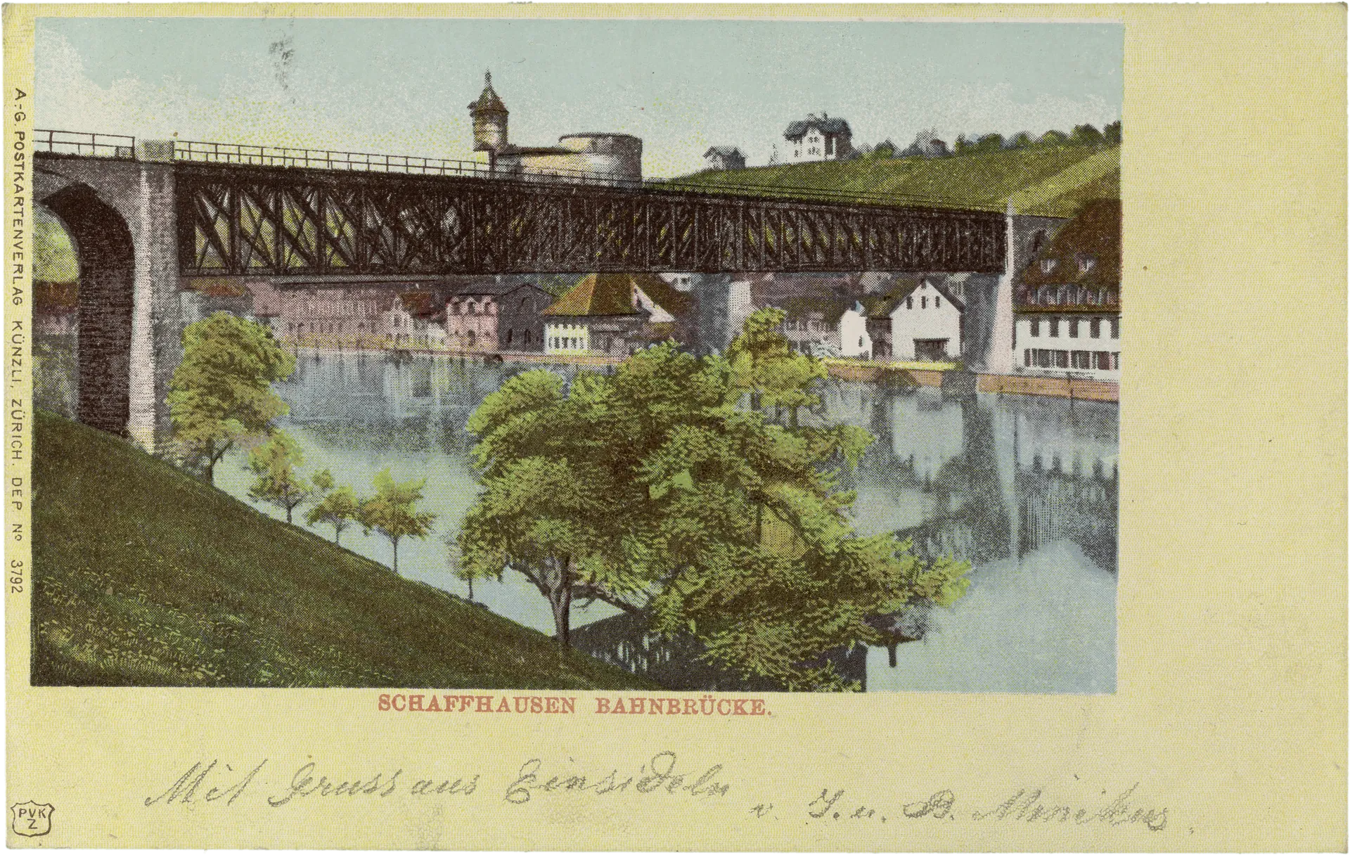 Schaffhausen Bahnbrücke. – Vorderseite