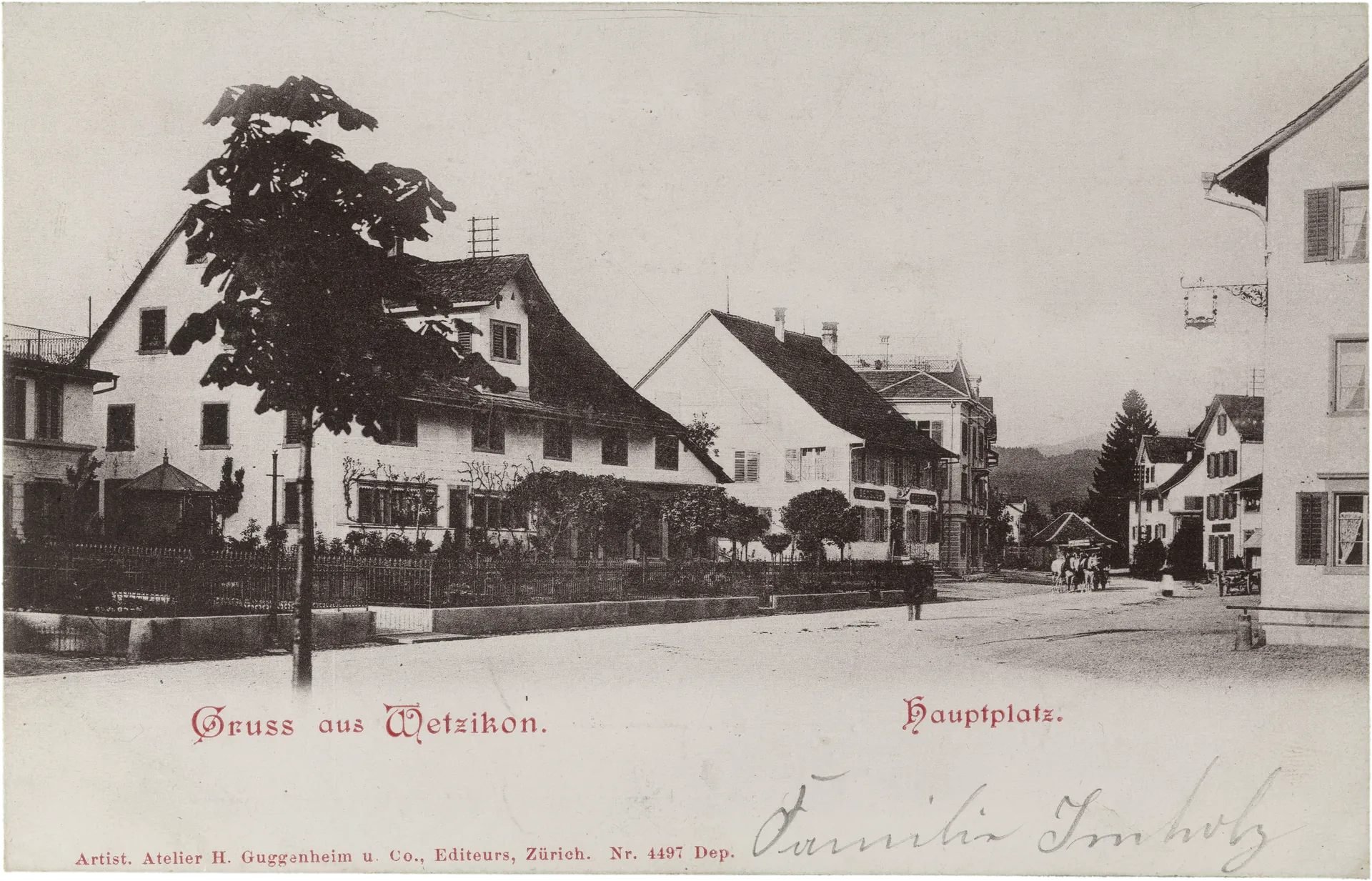 Gruss aus Wetzikon. Hauptplatz. – Vorderseite