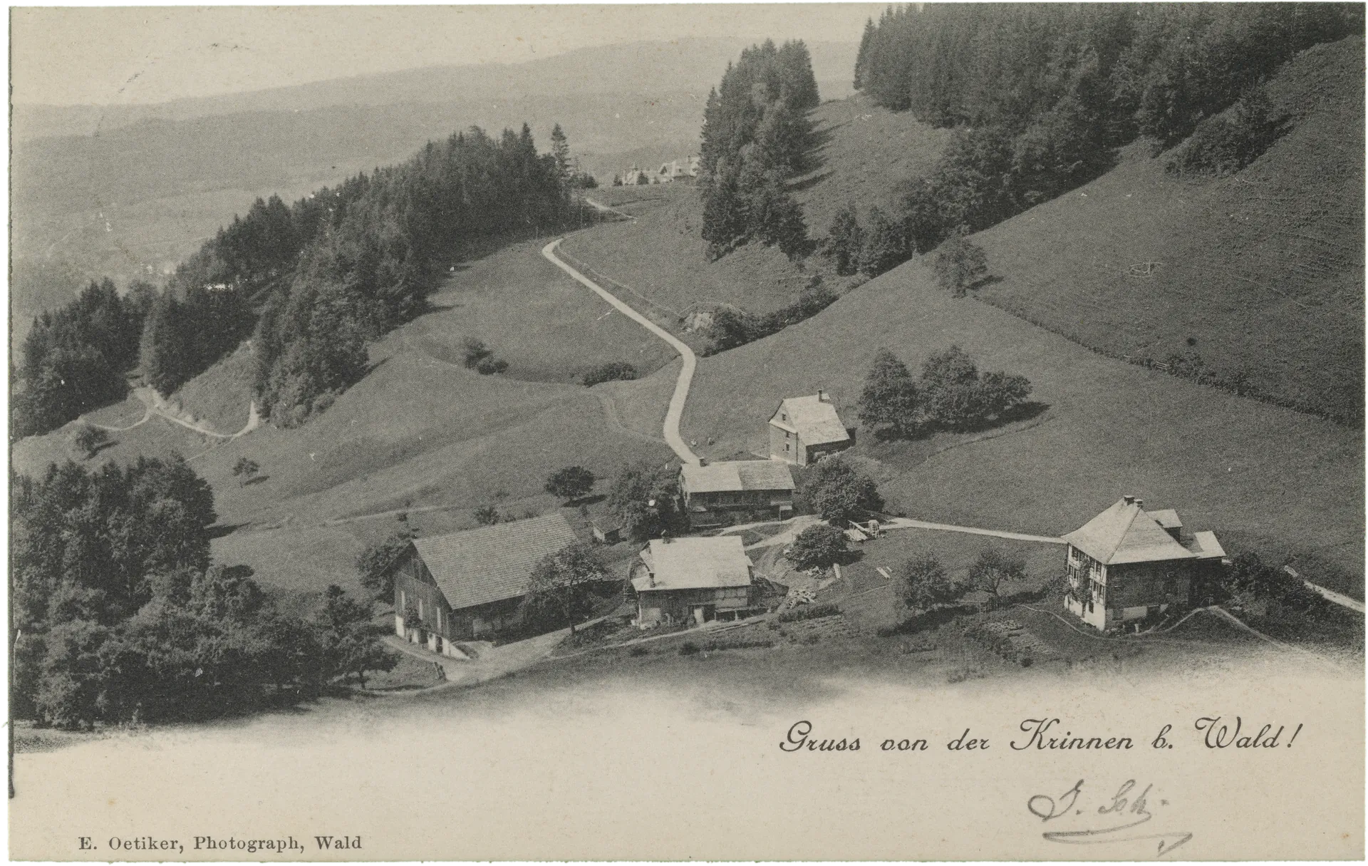 Gruss von der Krinnen b. Wald – Vorderseite
