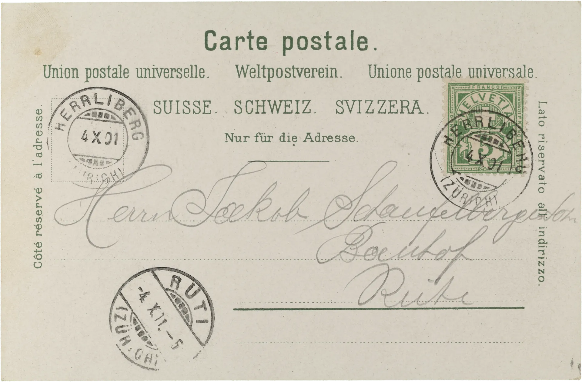Gruss aus Herliberg – Rückseite