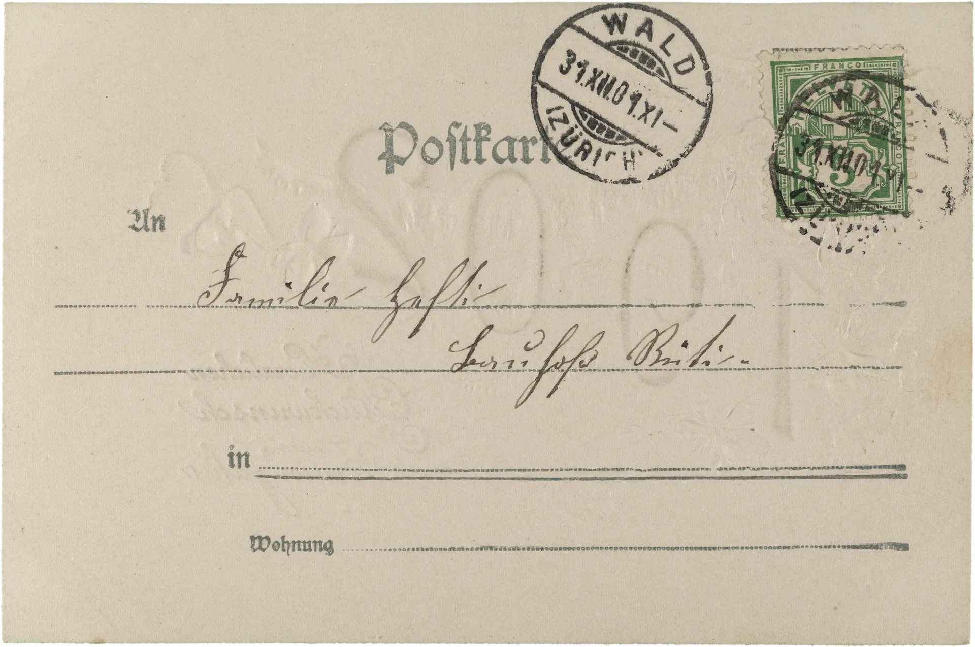 1902. Herzlichen Glückwunsch zum neuen Jahre – Rückseite