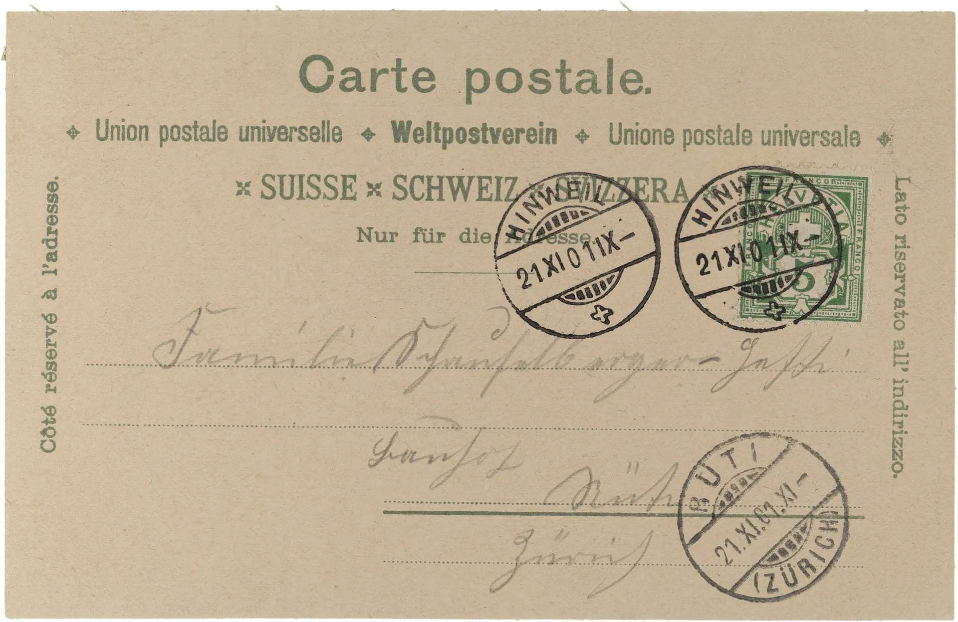 Gruss aus Hinweil – Rückseite