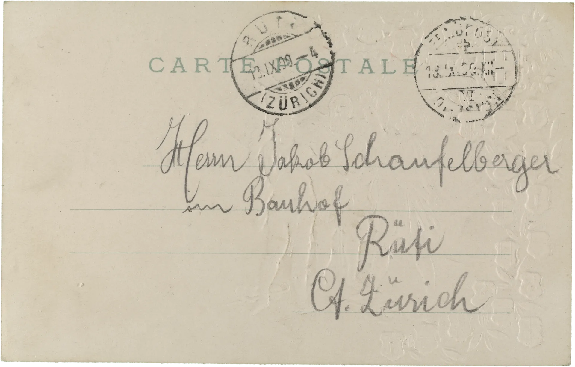 Eidg. Truppenzusammenzug vom 3.—21. September 1900. – Rückseite