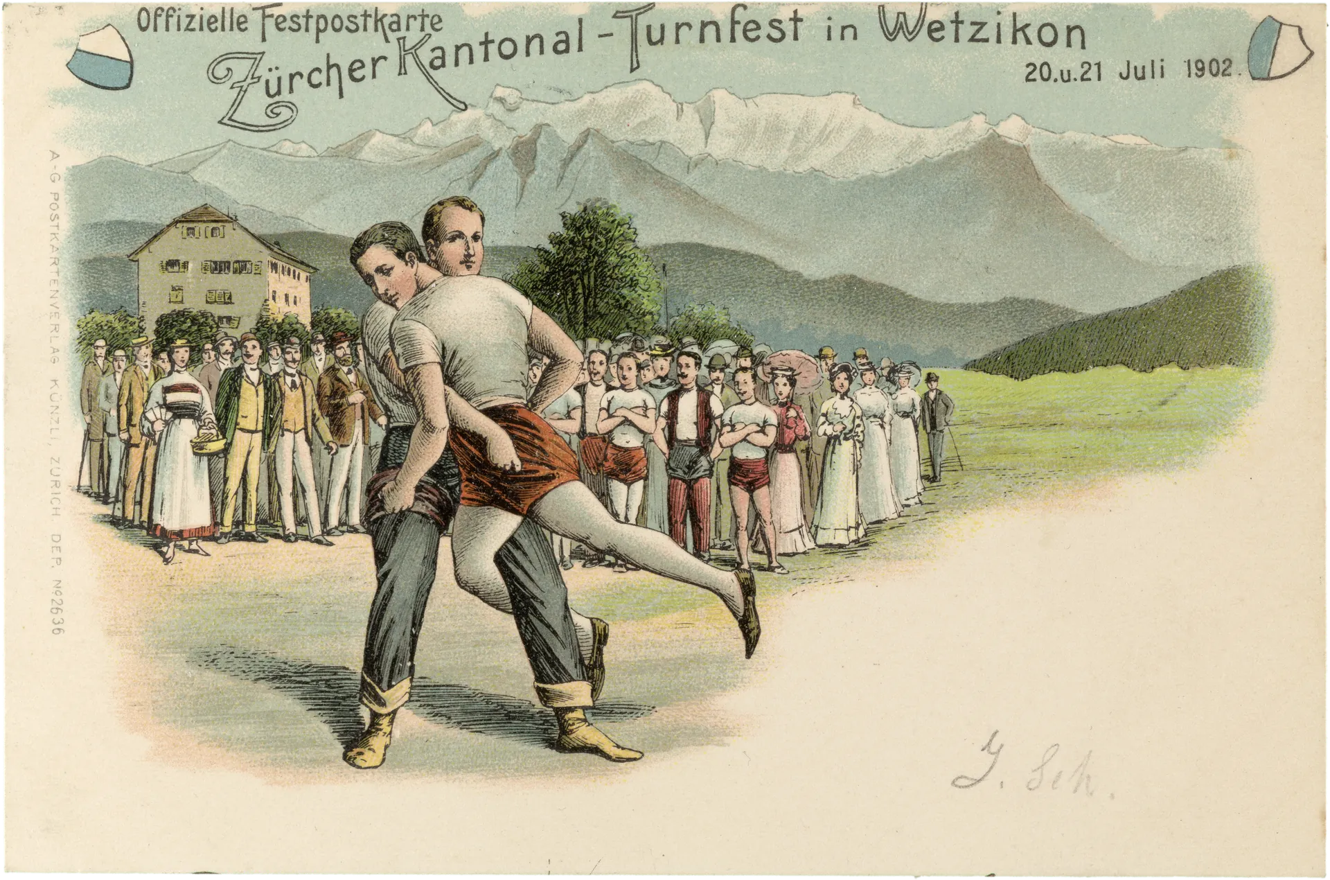 Zürcher Kantonal-Turnfest in Wetzikon 20. u. 21. Juli 1902 – Vorderseite