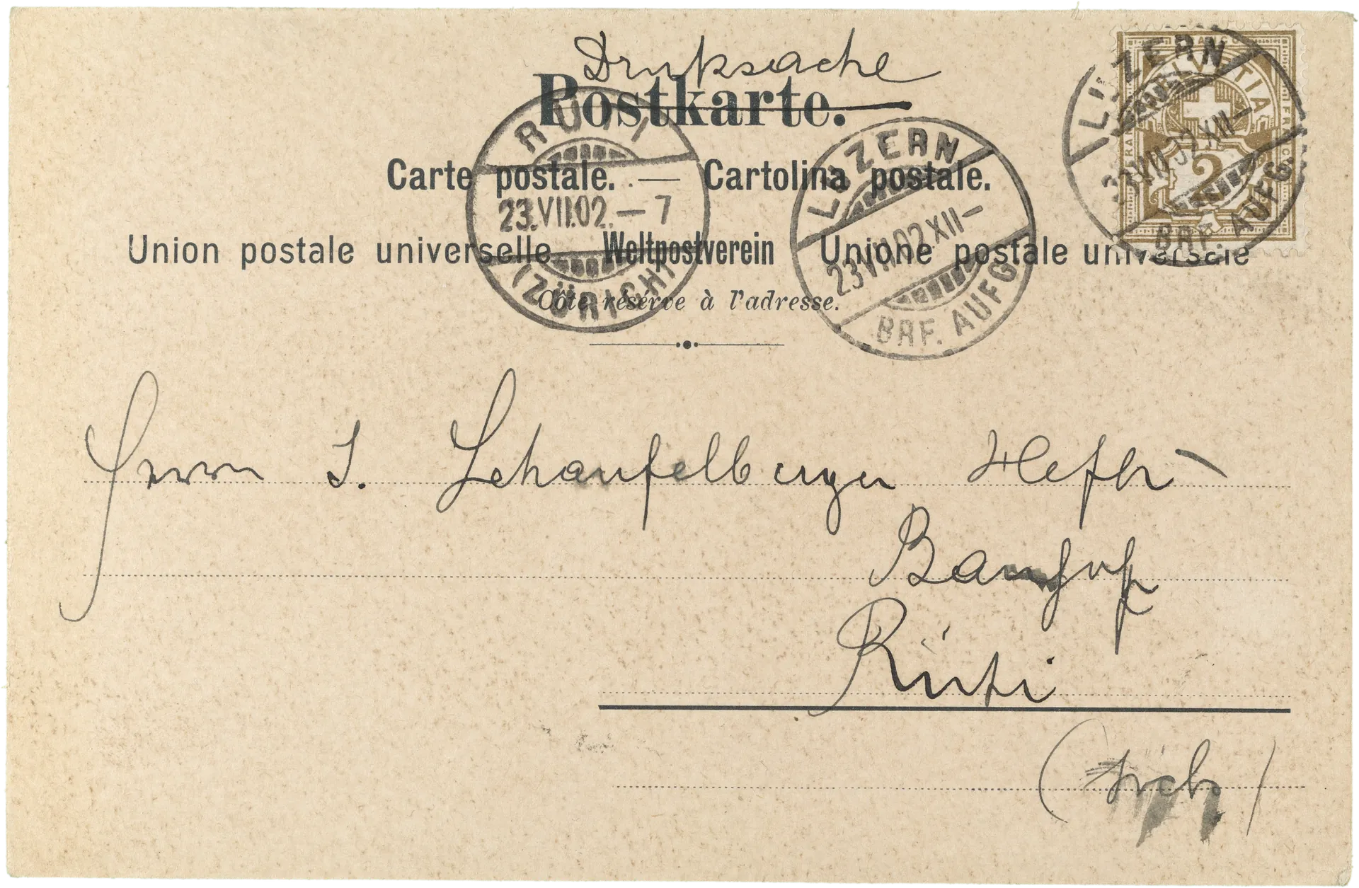 Luzern. – Rückseite