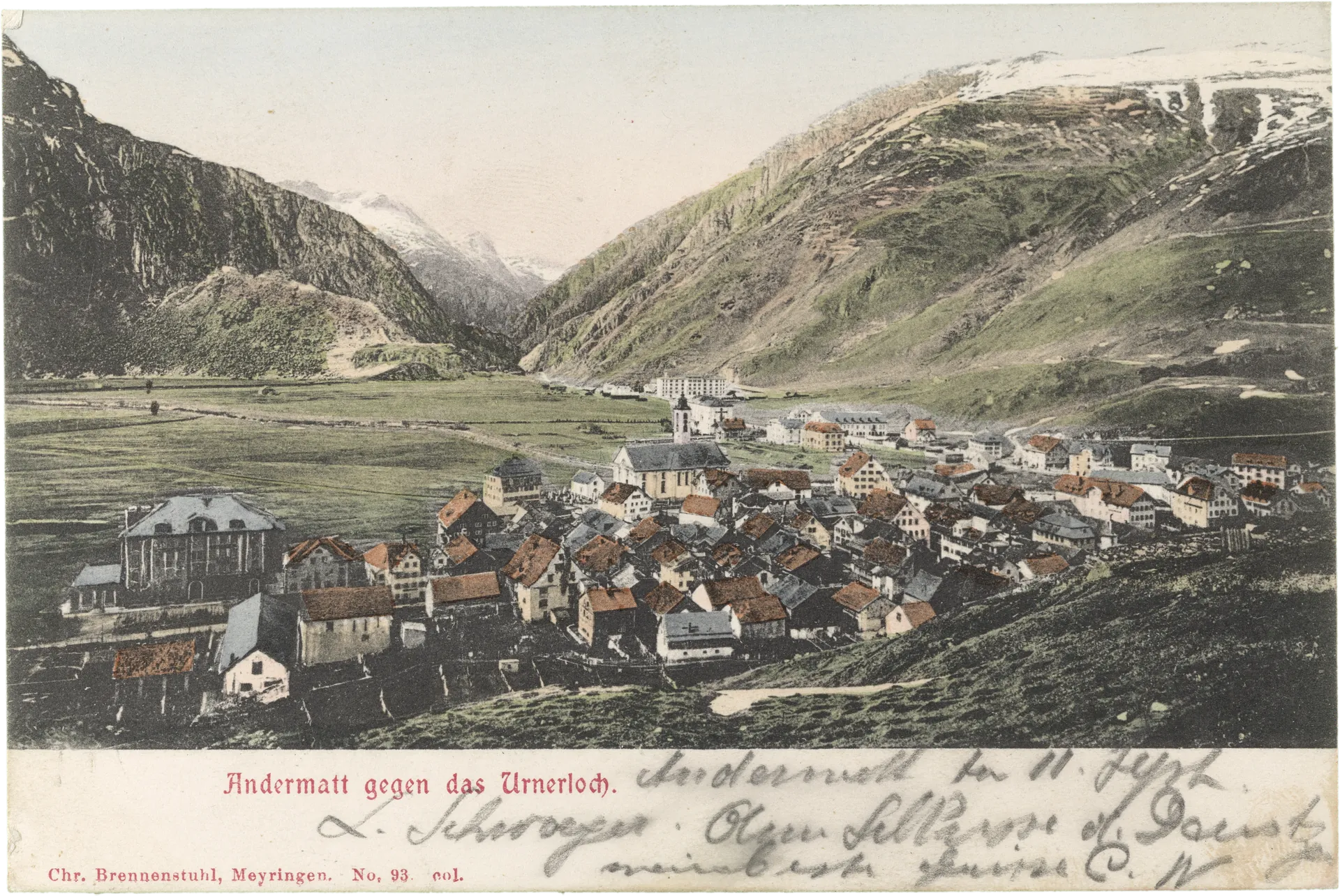 Andermatt gegen Urnerloch. – Vorderseite