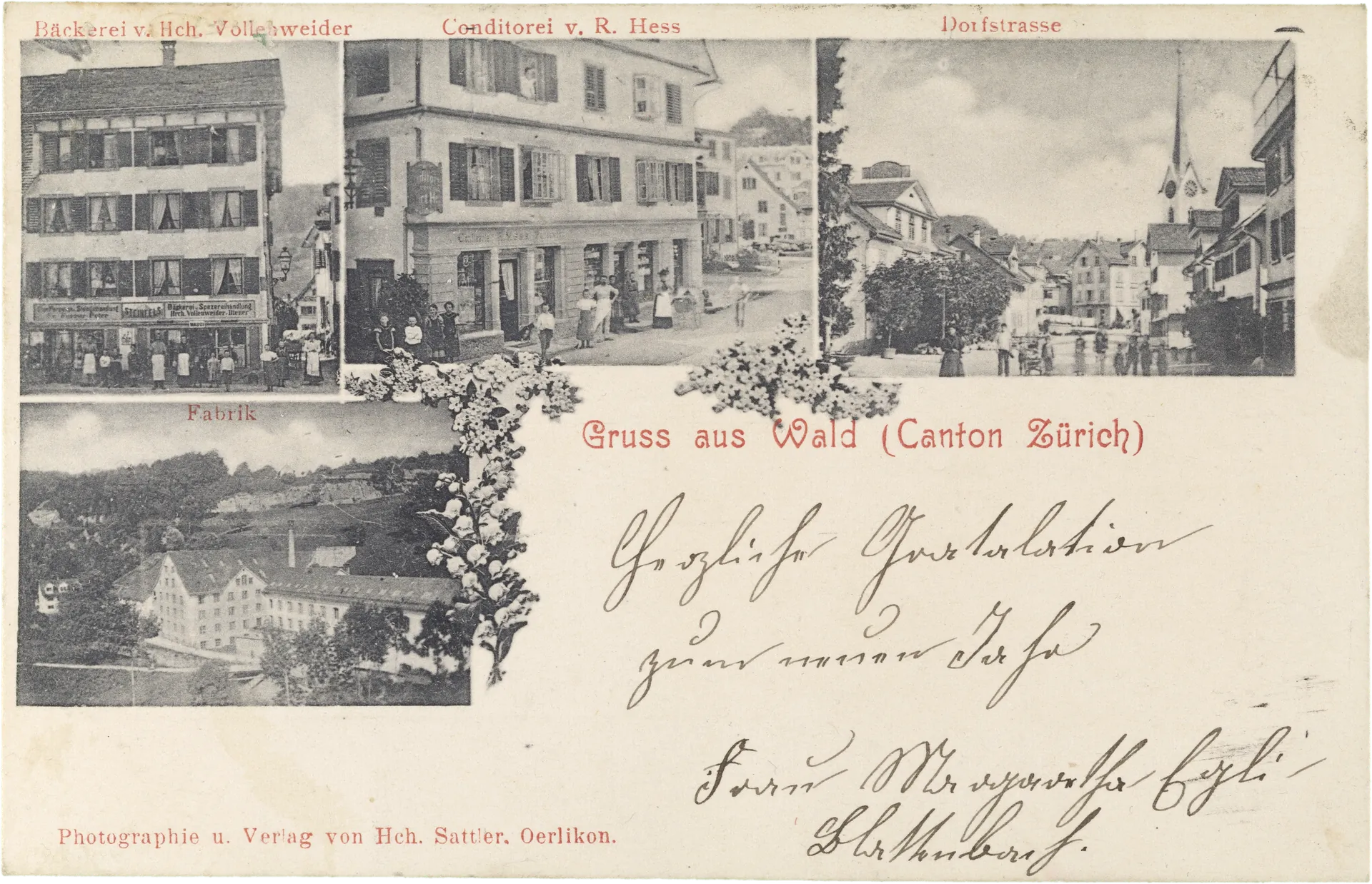 Gruss aus Wald (Canton Zürich) – Vorderseite