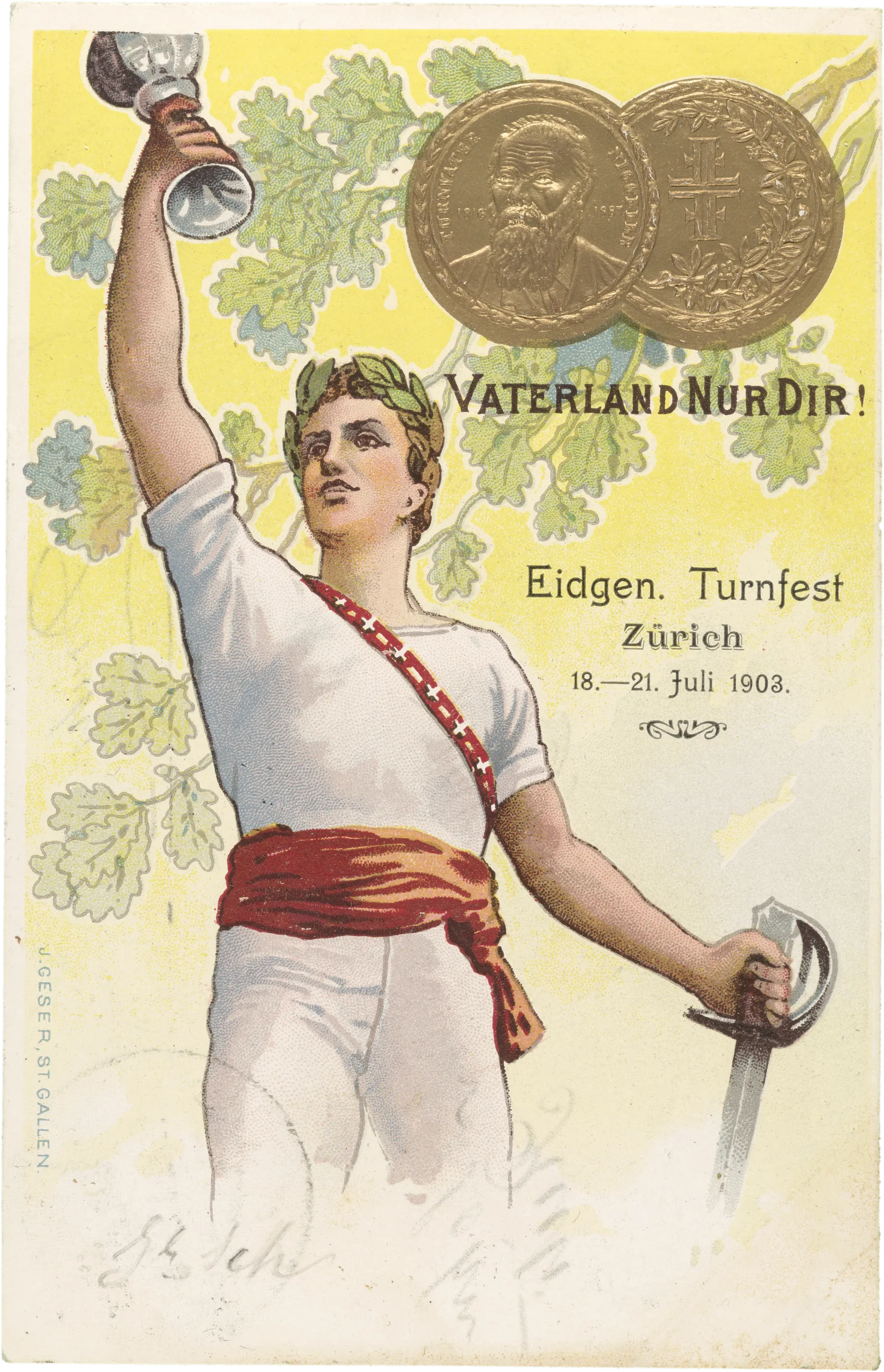 Waterland nur dir! Eidgen. Turnfest Zürich 18. – 21. Juli 1903 – Vorderseite