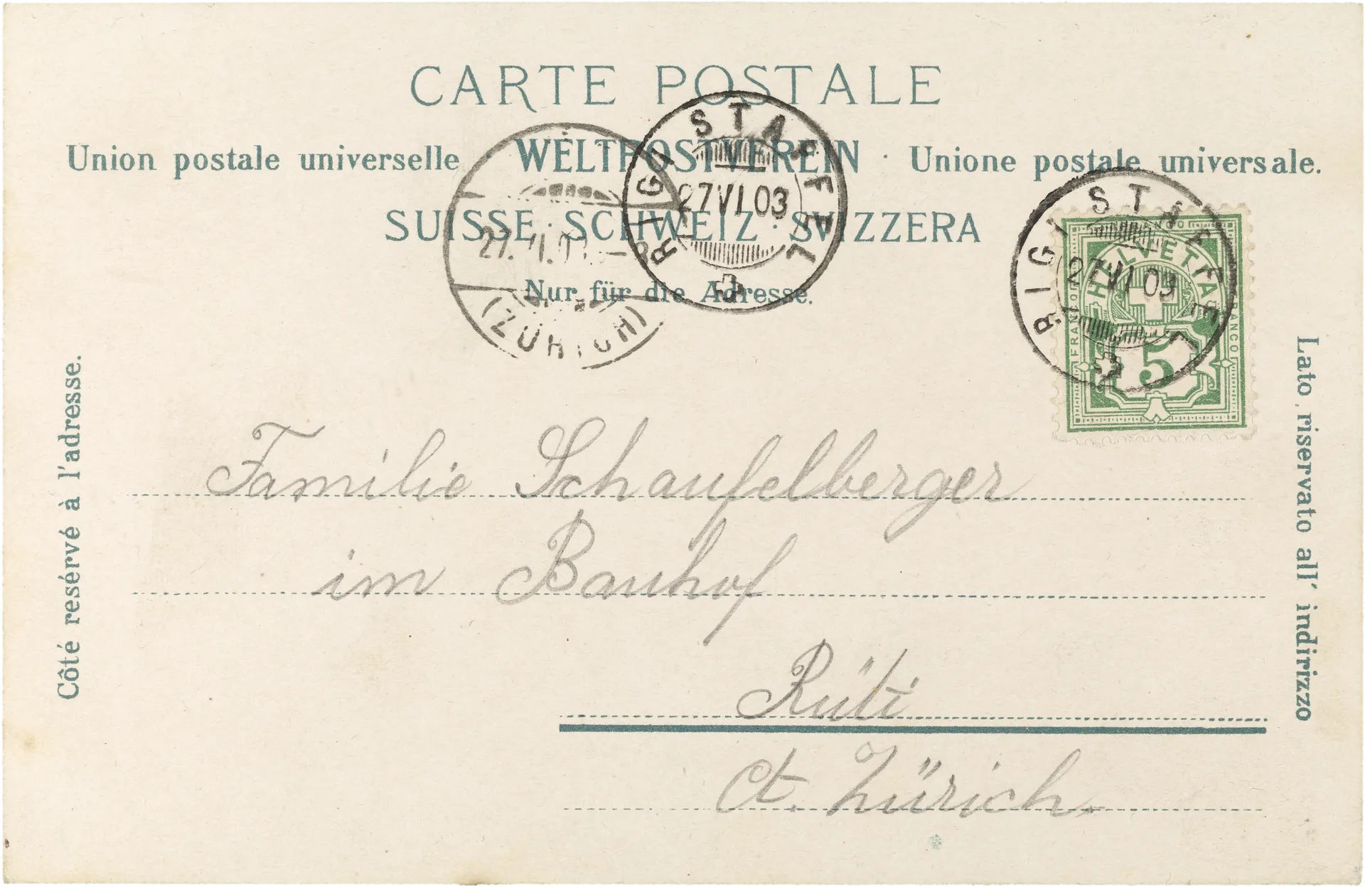Arth-Rigi-Bahn – Rückseite