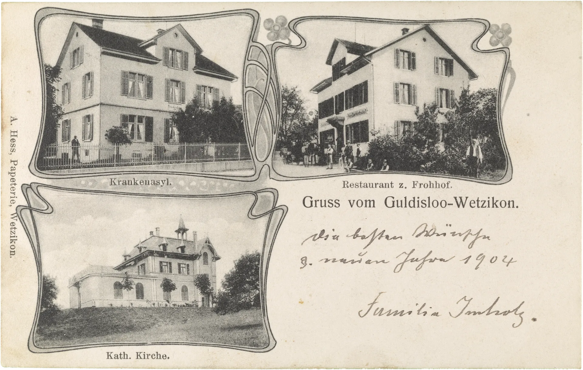 Gruss vom Guldisloo-Wetzikon. – Vorderseite