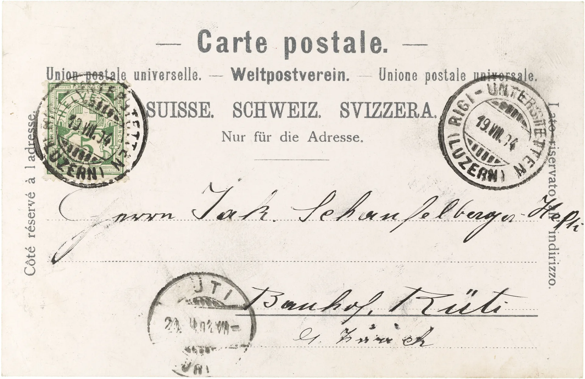 Gruss aus Rigi-Unterstetten – Rückseite