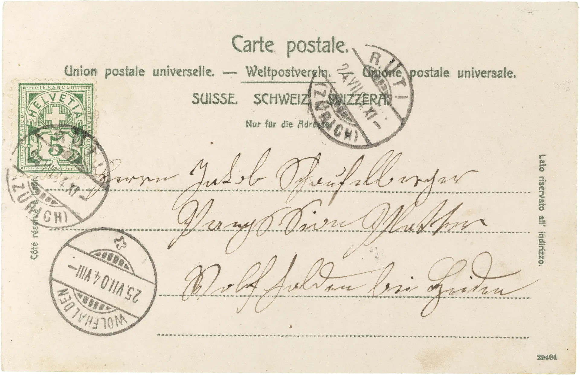 Rüti (Ct. Zürich) – Rückseite