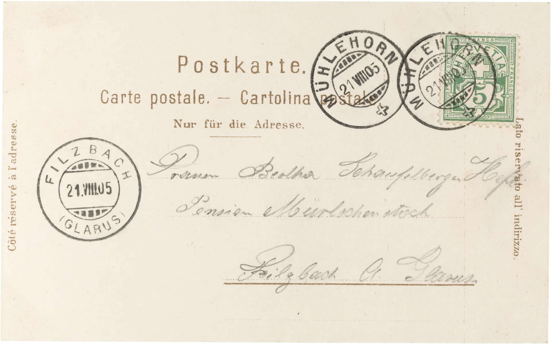 Mühlehorn mit Mürtschenstock. – Rückseite