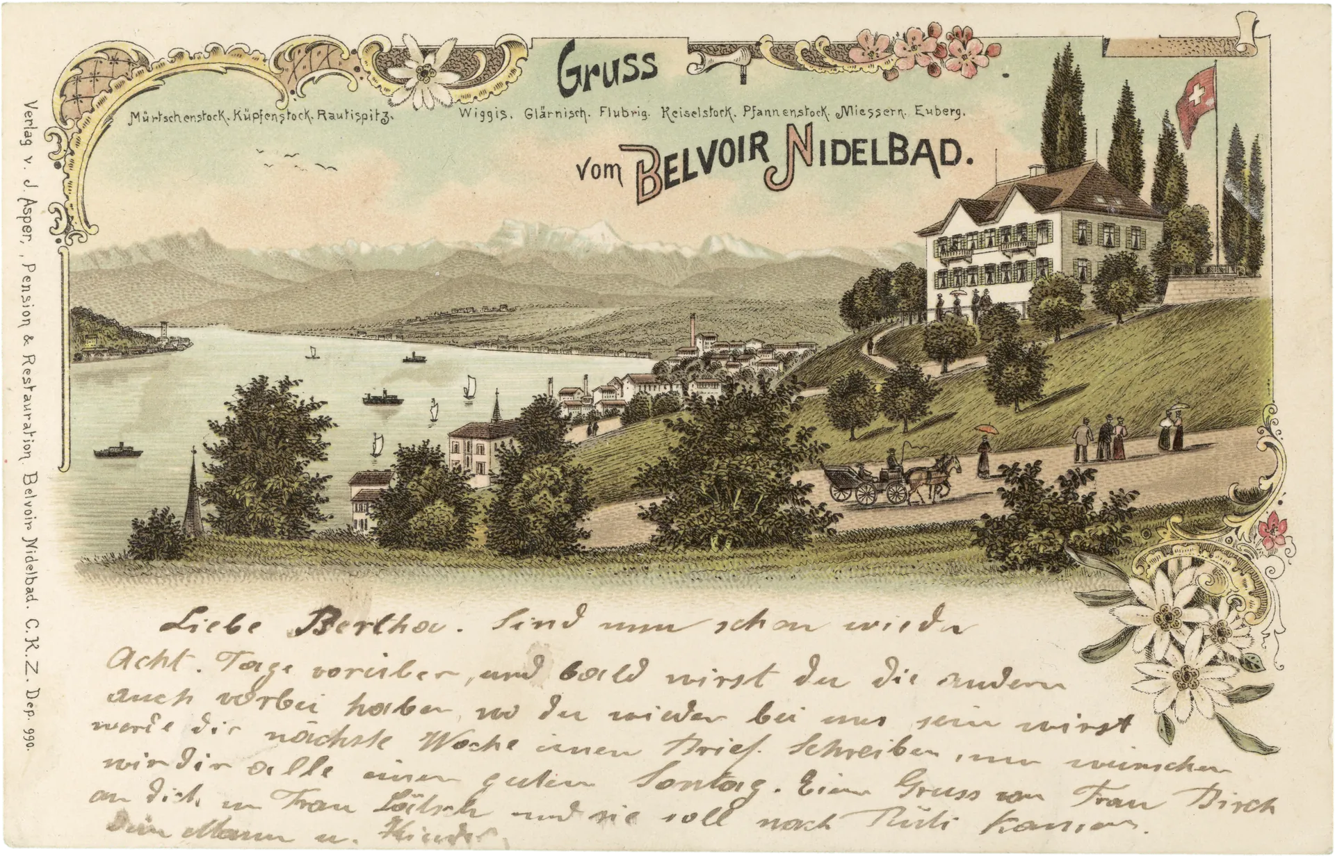 Gruss vom Belvoir Nidelbad – Vorderseite