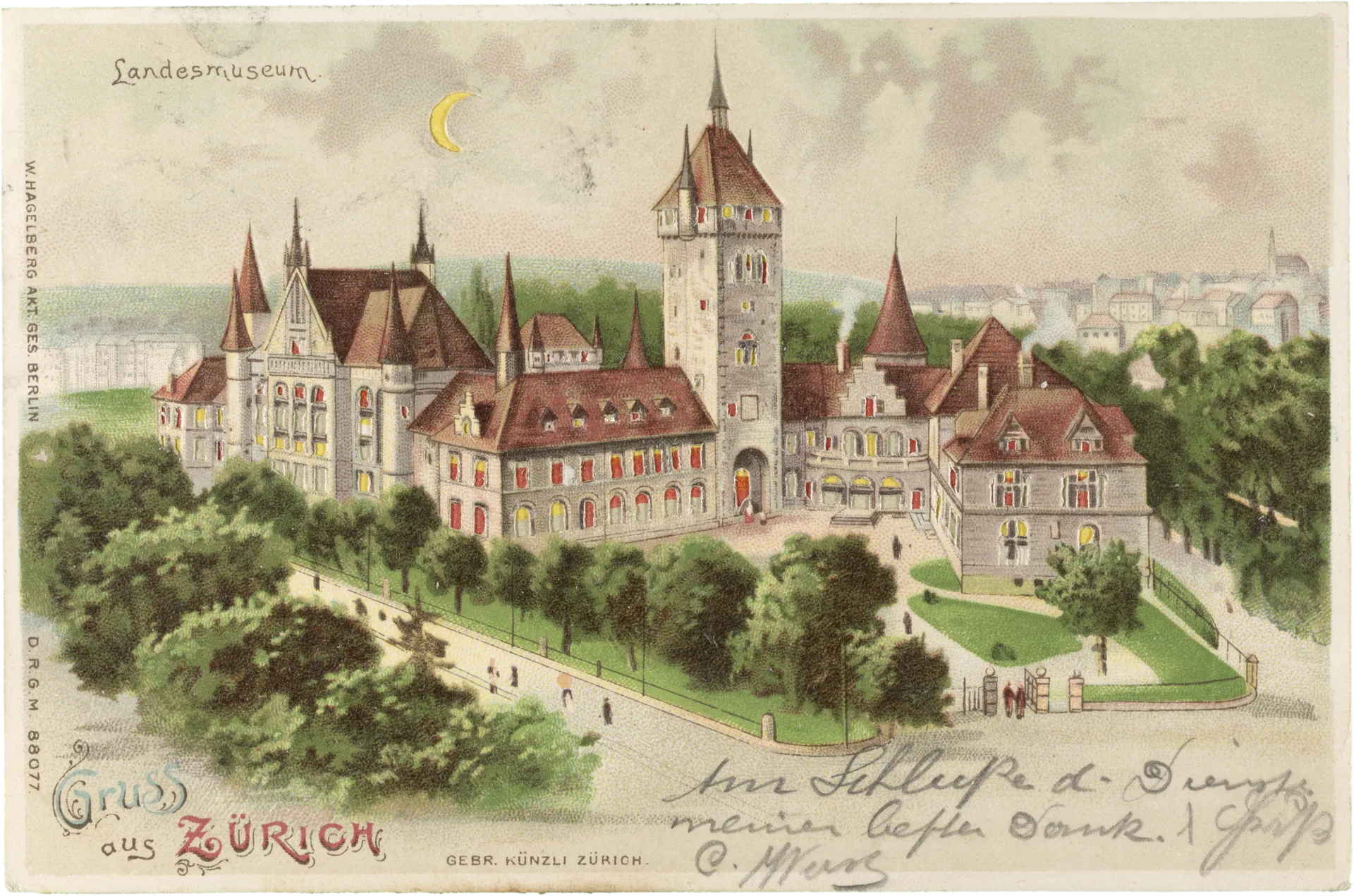 Gruss aus Zürich. Landesmuseum – Vorderseite