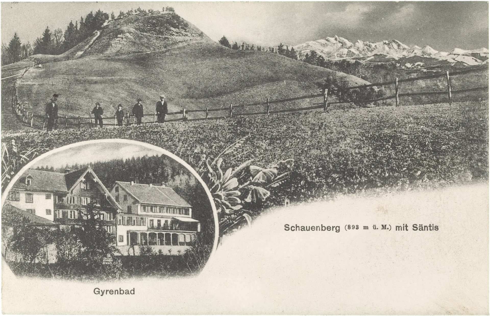 Schauenberg (893 m ü. M.) mit Säntis – Vorderseite