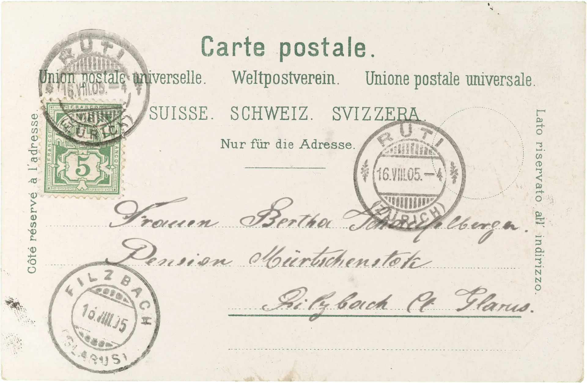 Gruss aus Rüti – Rückseite