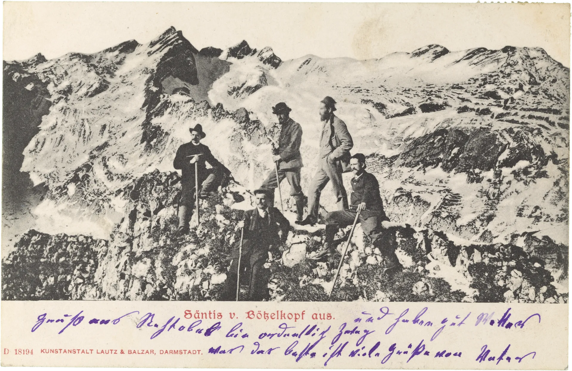 Säntis v. Bötzelkopf aus. – Vorderseite