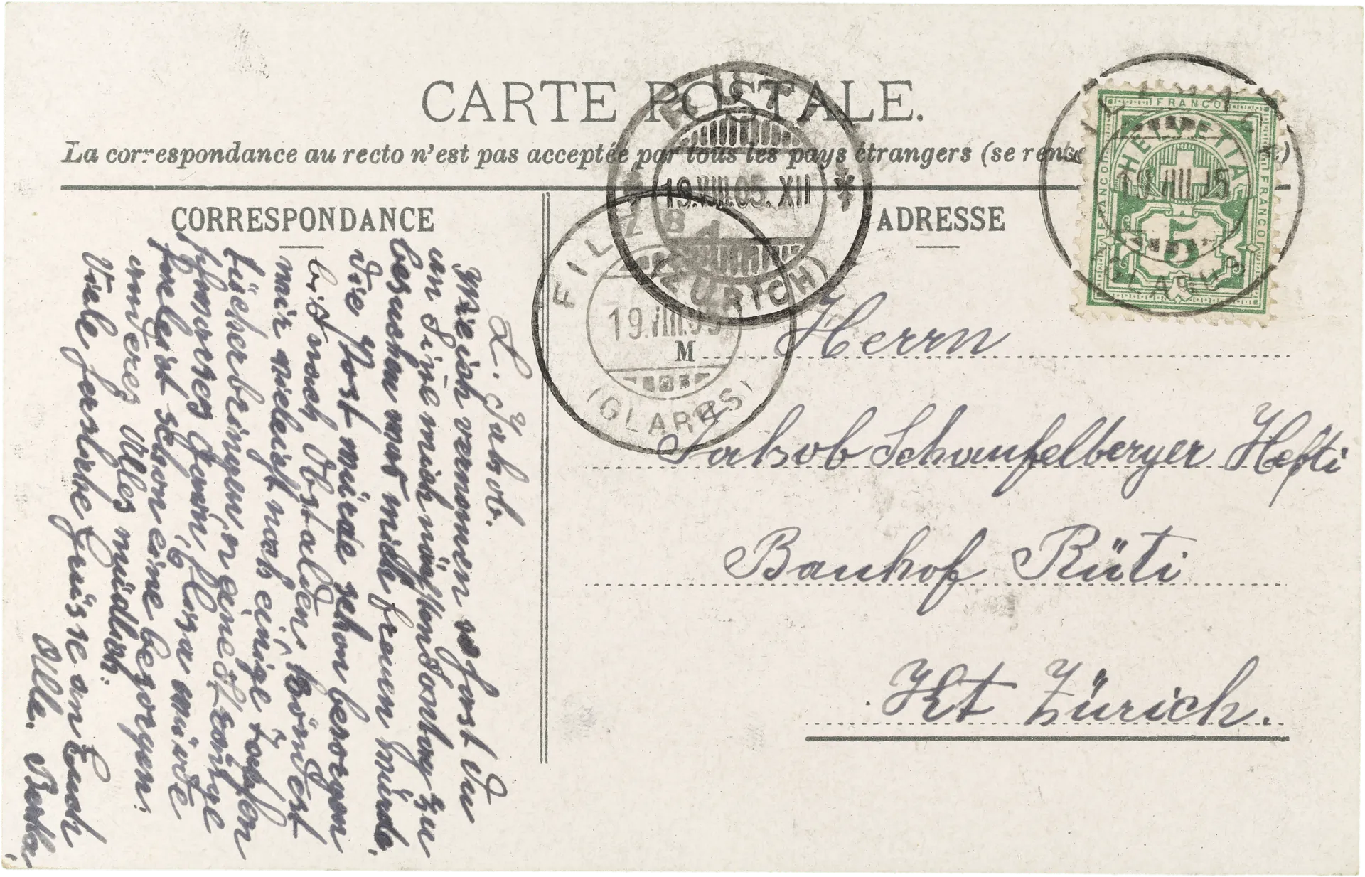Filzbach – Rückseite