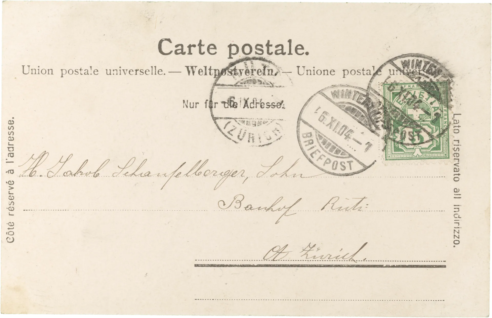 Winterthur – Oberthor – Rückseite