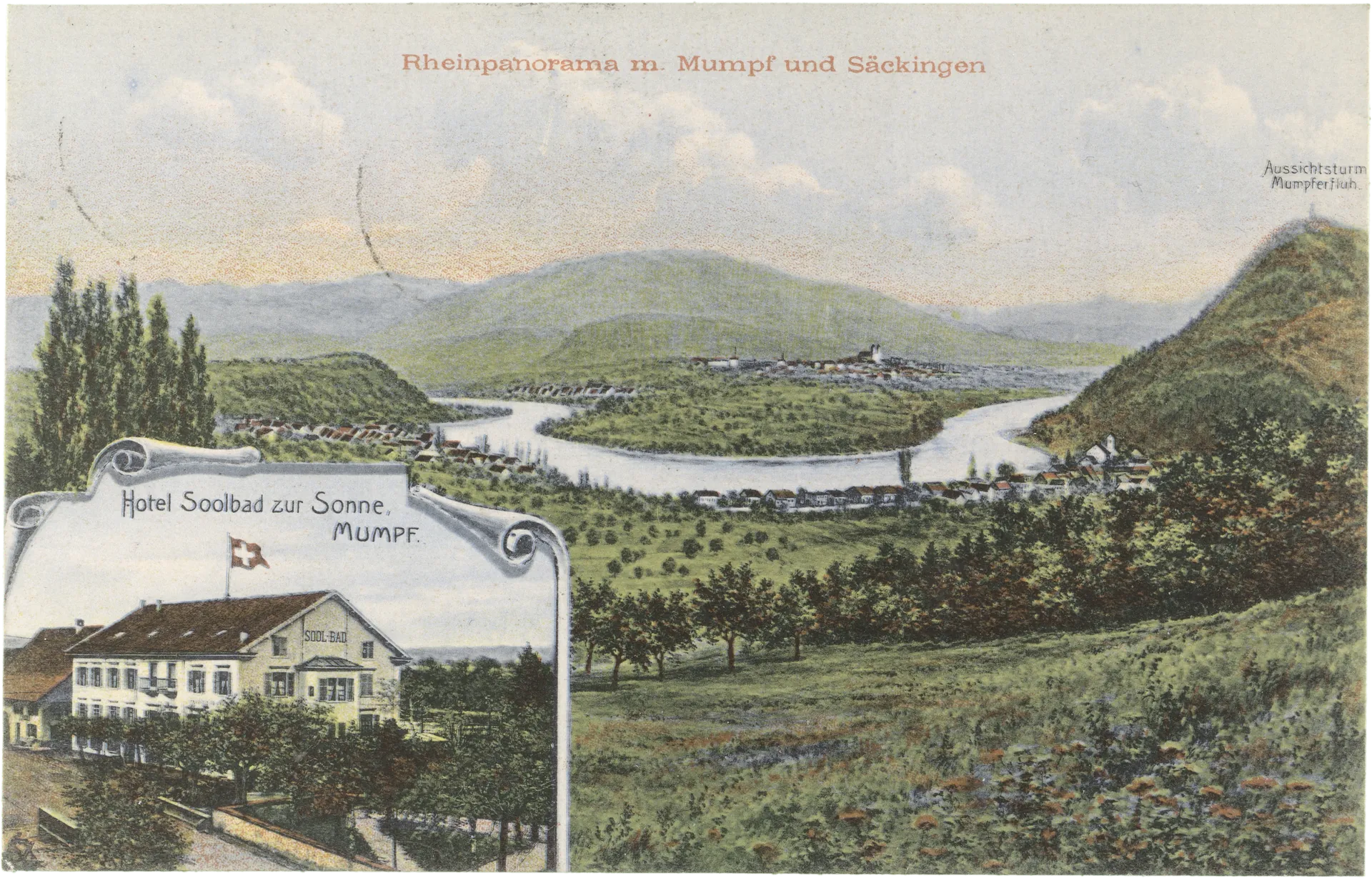 Rheinpanorama m. Mumpf und Säckingen – Vorderseite