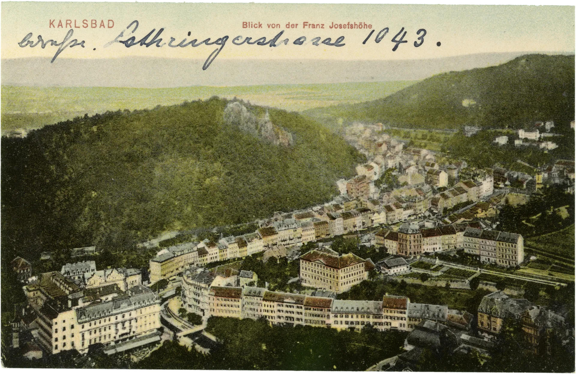 Karlsbad. Blick von der Josefshöhe. – Vorderseite