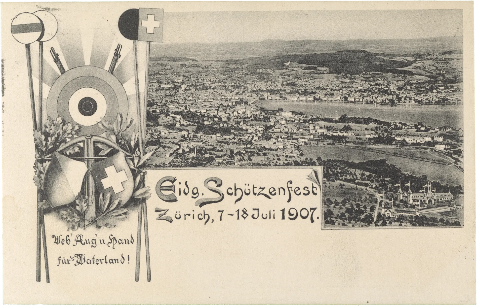 Eidg. Schützenfest Zürich, 7 – 18 Juli 1907. – Vorderseite