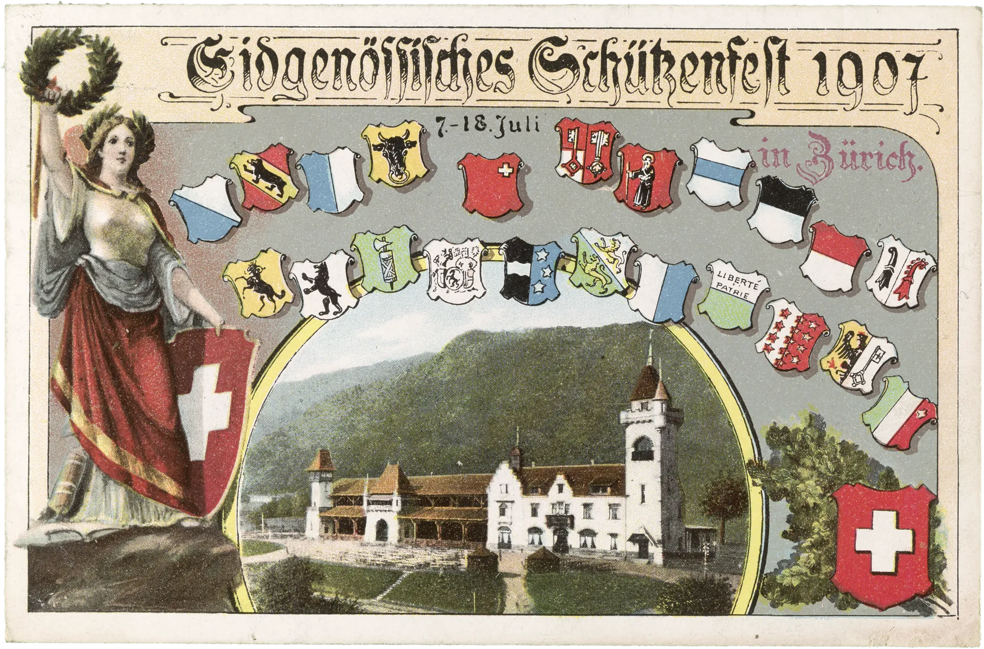 Eidgenössisches Schützenfest 1907 in Zürich – Vorderseite
