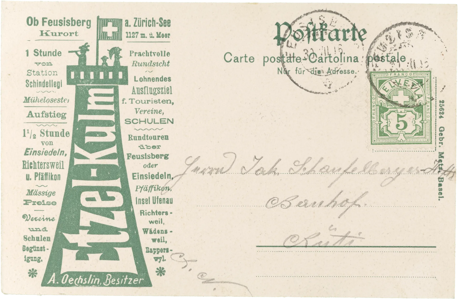 Etzel-Kulm – Rückseite