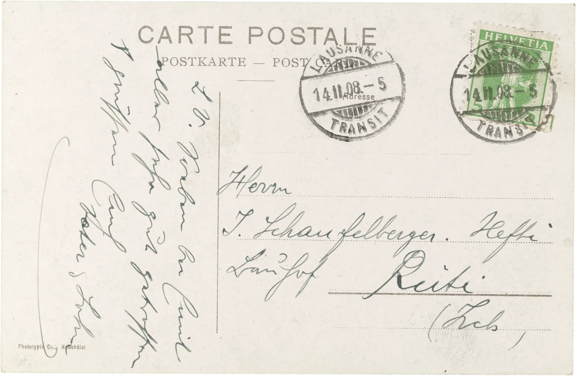 Lausanne - Château, cathédrale et les alpes – Rückseite