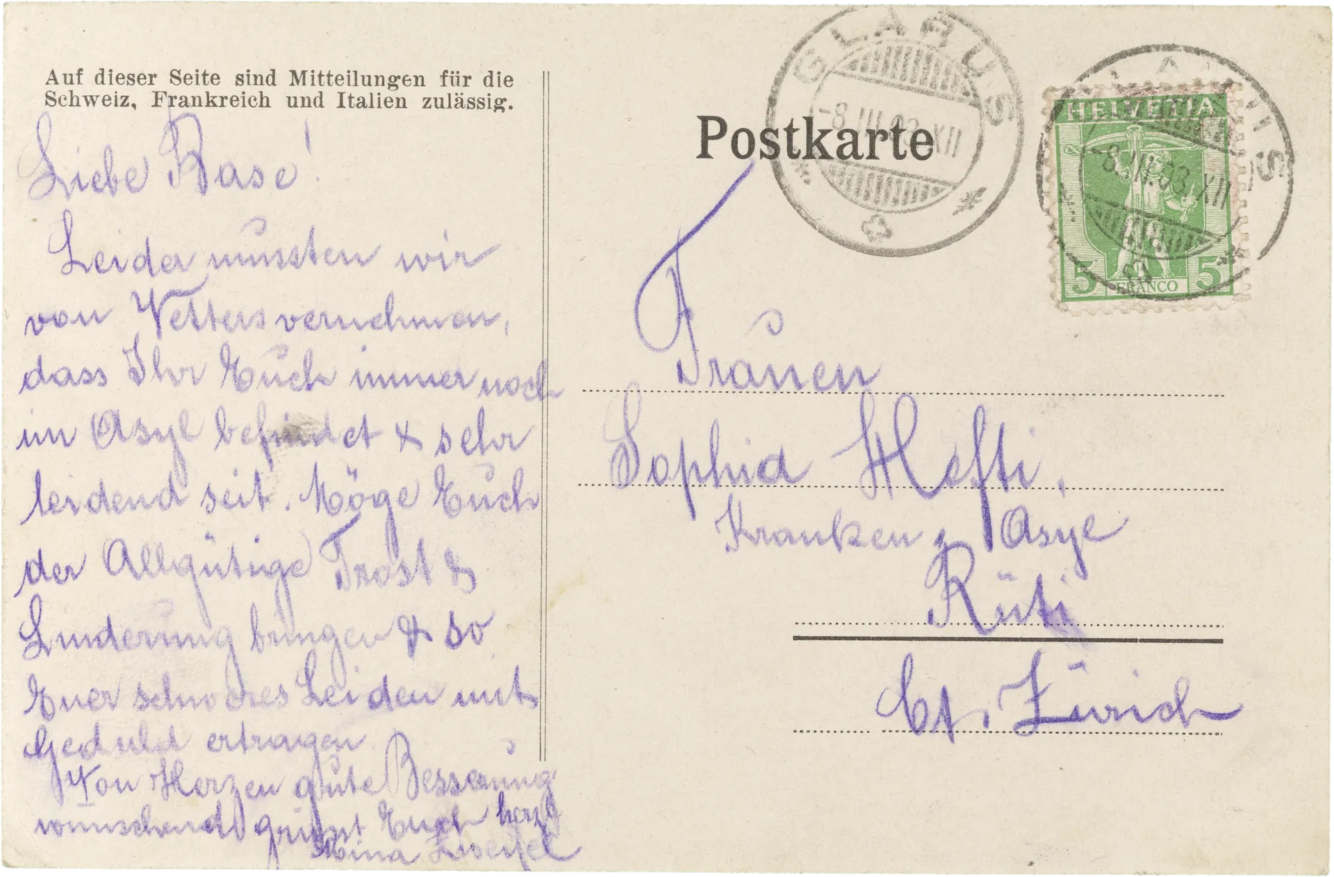 Sanatorium Braunwald – Rückseite
