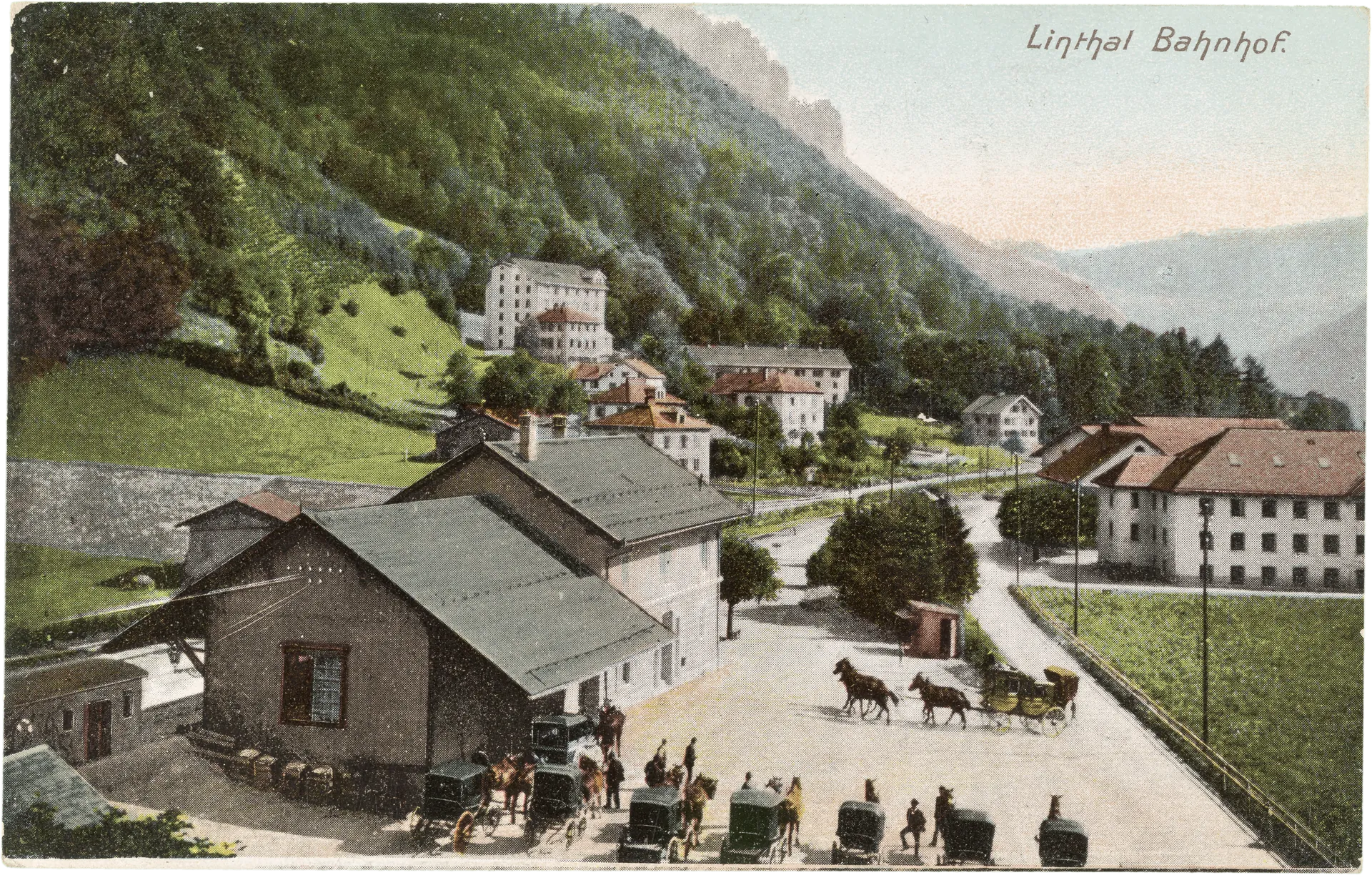 Linthal Bahnhof. – Vorderseite